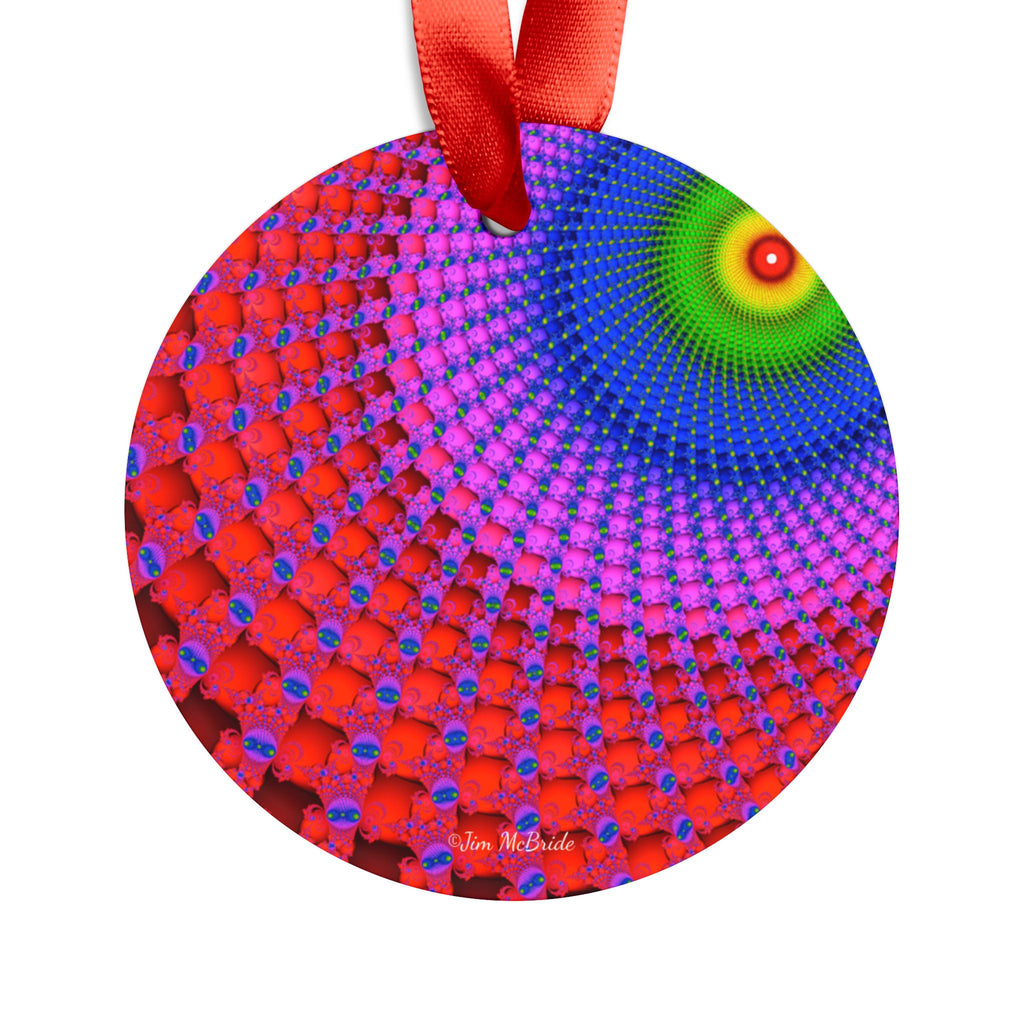 Fractal Acrylic Christmas Ornament: Psychedelic Mandelbrot Tree Decor