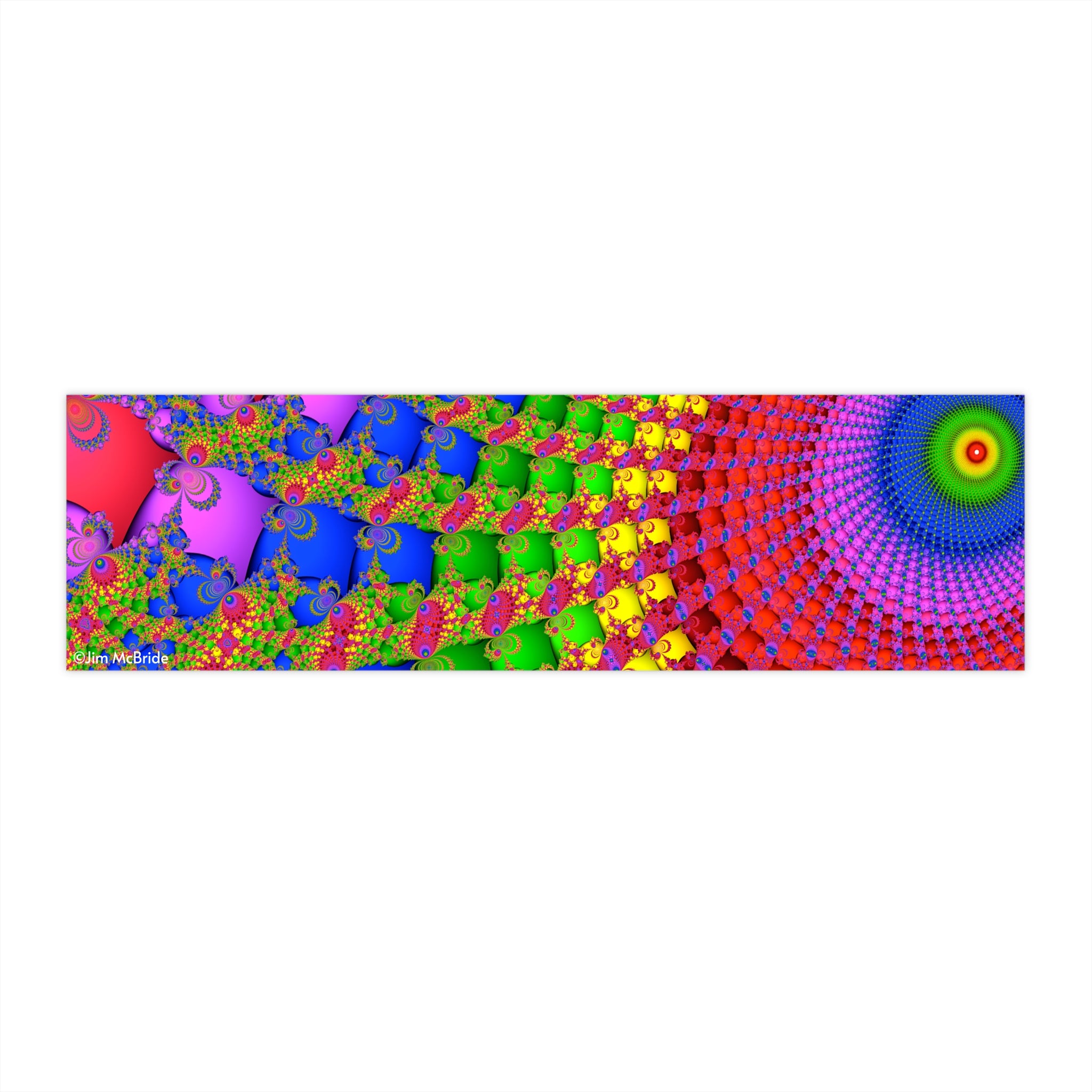 Trippy Fractal Bumper Sticker: Psychedelic Fibonacci Spiral Art