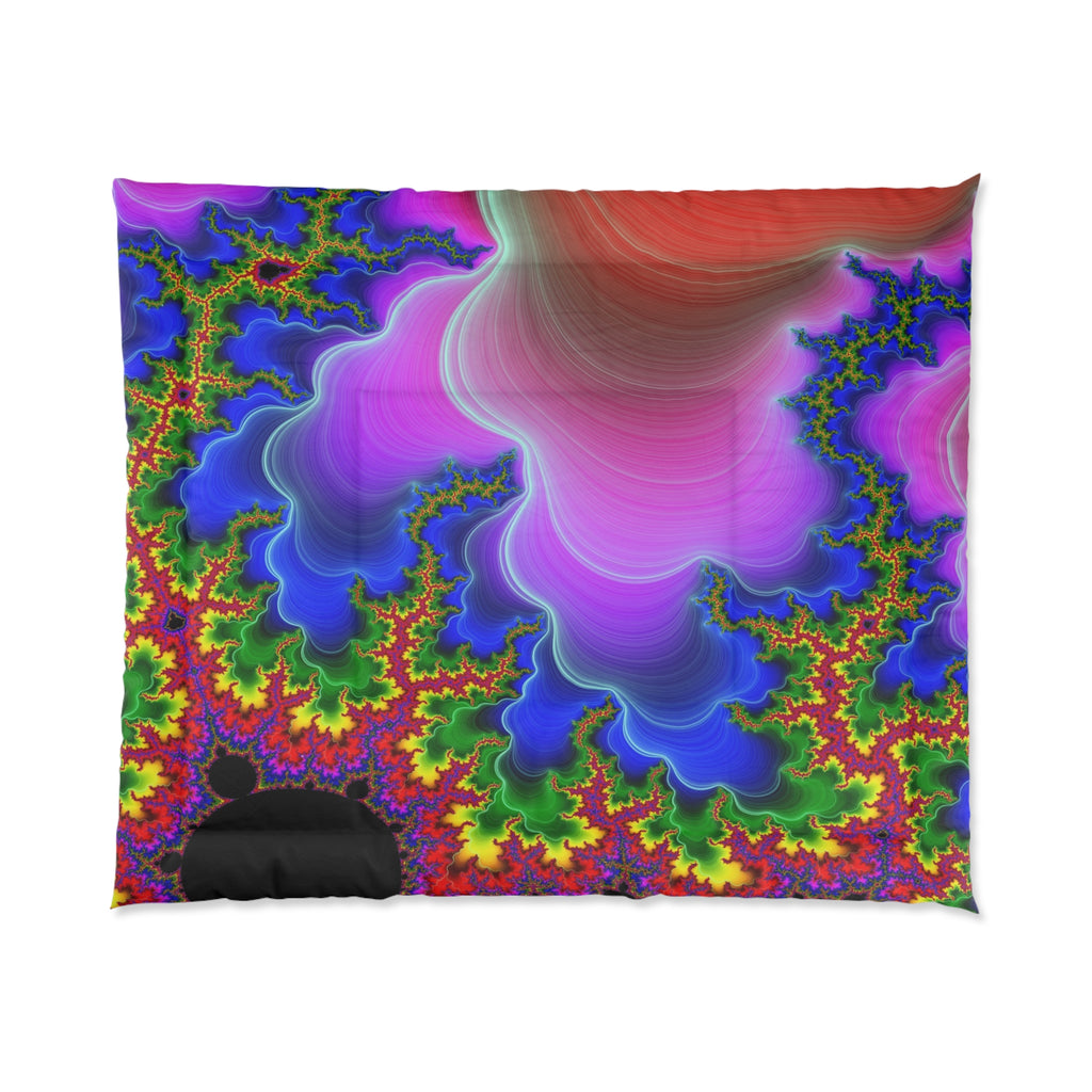 Fire Fractal Comforter: Psychedelic Boho Bedding