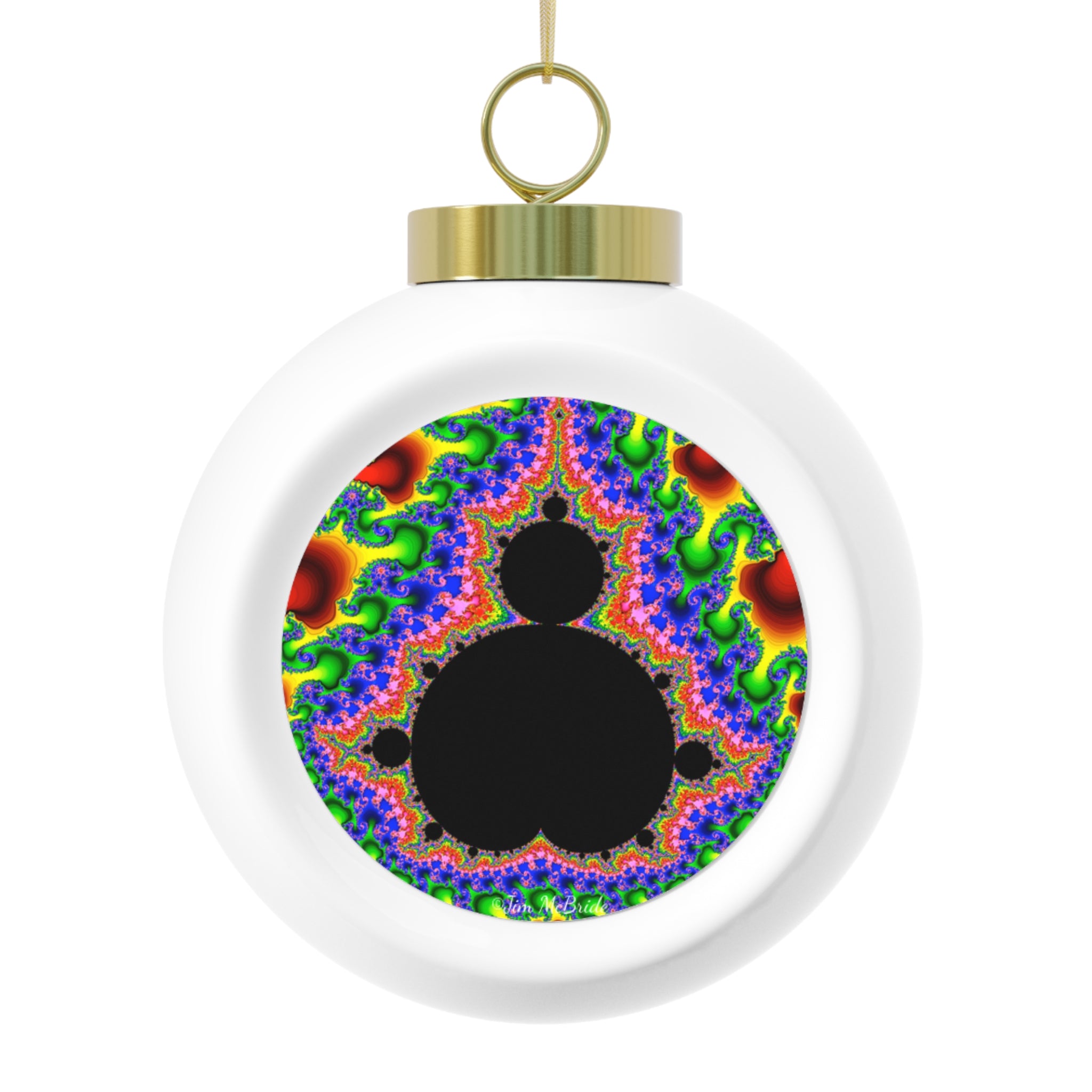 Fractal Christmas Ball Ornament: Psychedelic Holiday Tree Decoration