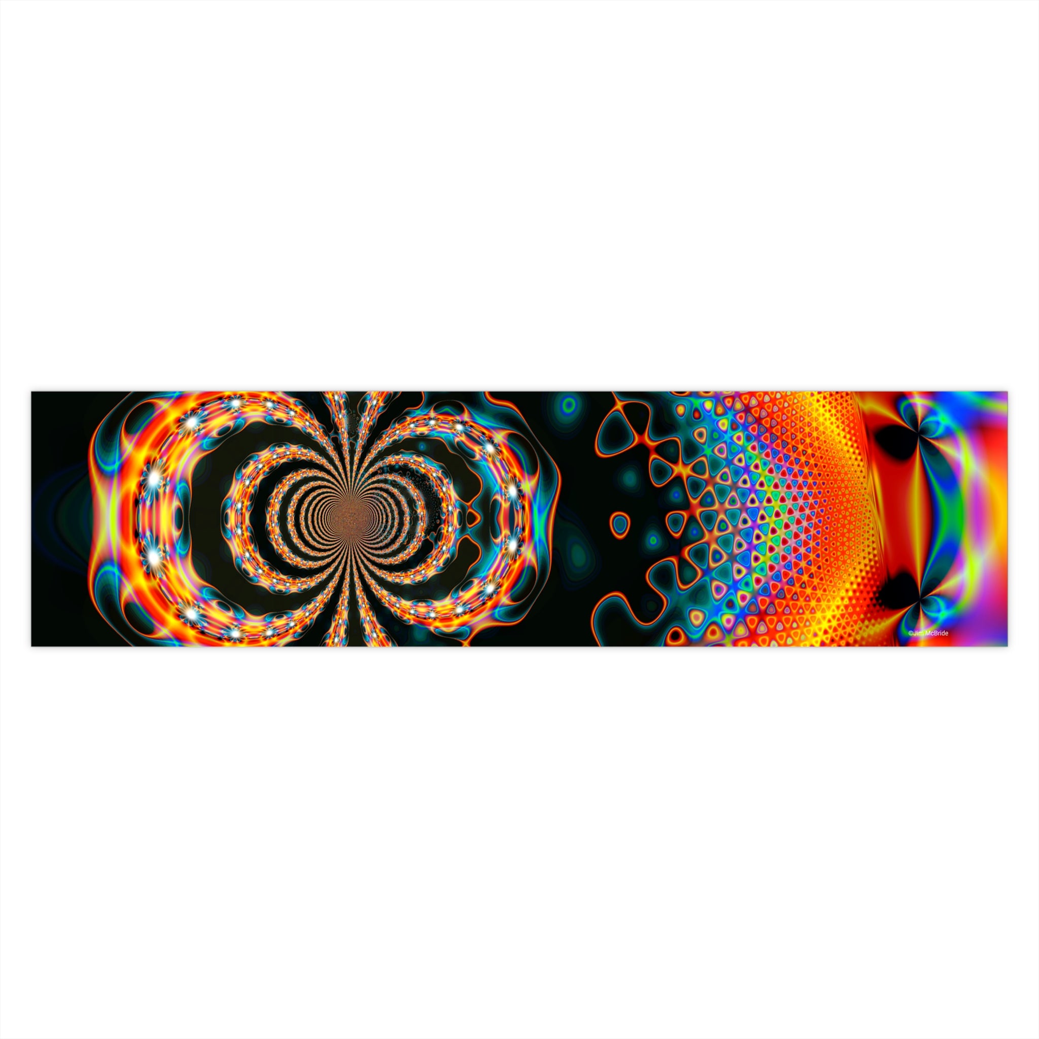 Trippy Fractal Bumper Sticker: Psychedelic Fibonacci Spiral Art