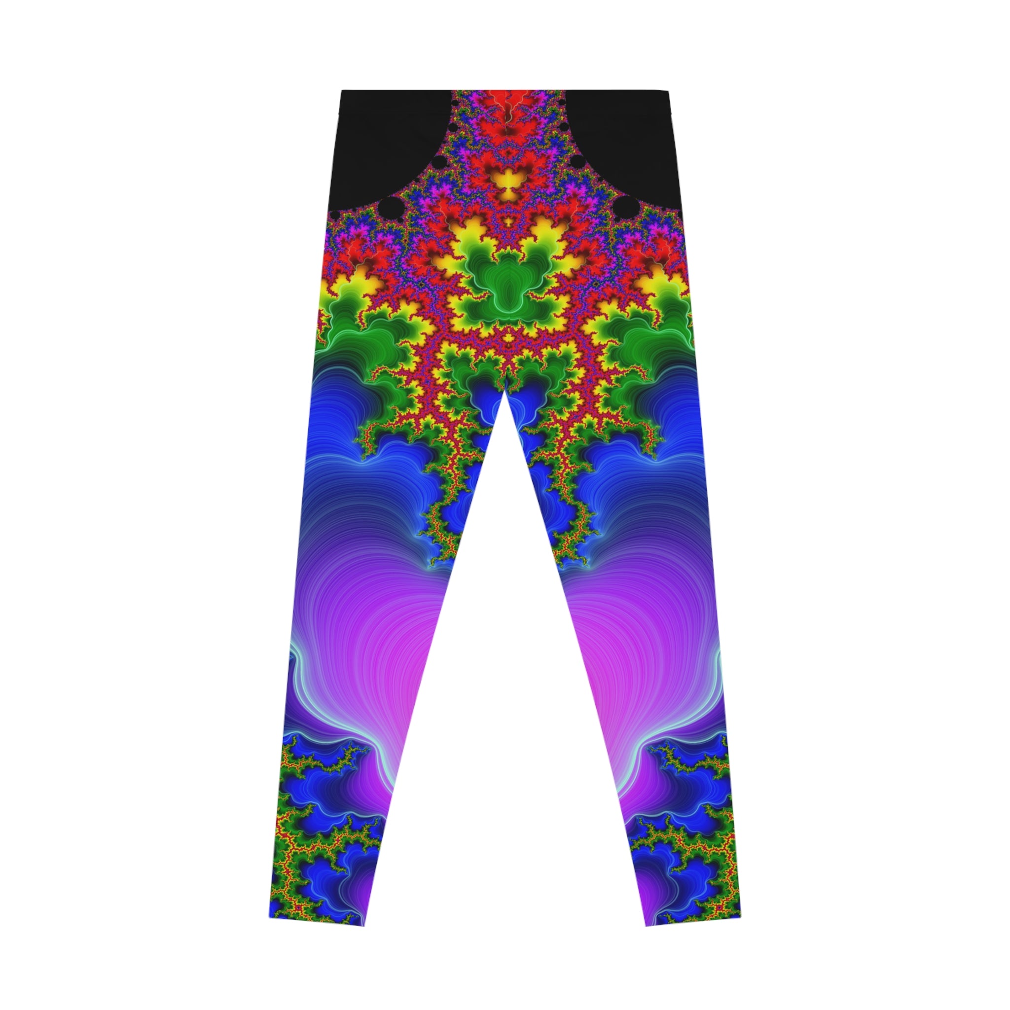 Fractal Art Leggings: Colorful Stretchy Comfy Pants