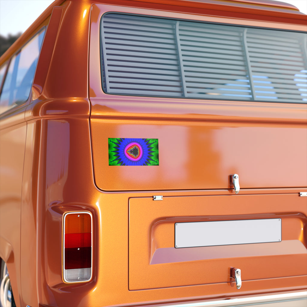 Fractal Bumper Sticker: Trippy Abstract Art, Waterproof Vinyl