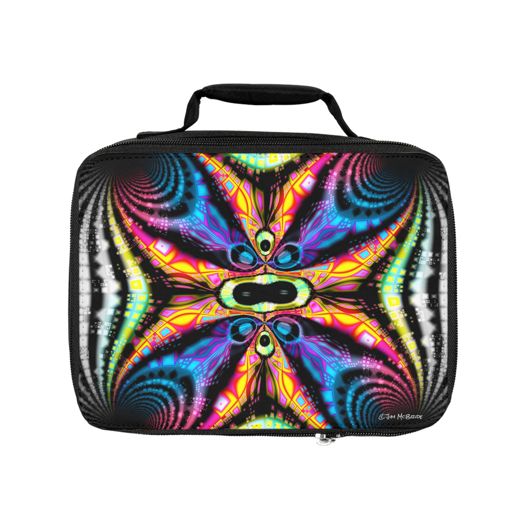 Psychedelic Fractal Lunch Bag: Insulated Trippy Mandala Tote