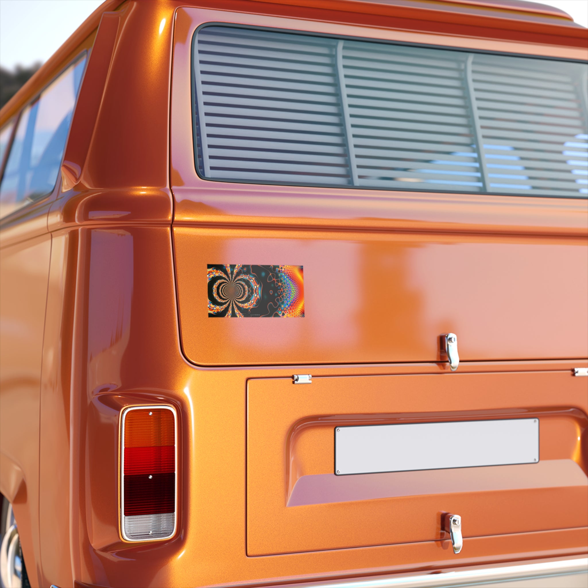 Trippy Fractal Bumper Sticker: Psychedelic Fibonacci Spiral Art