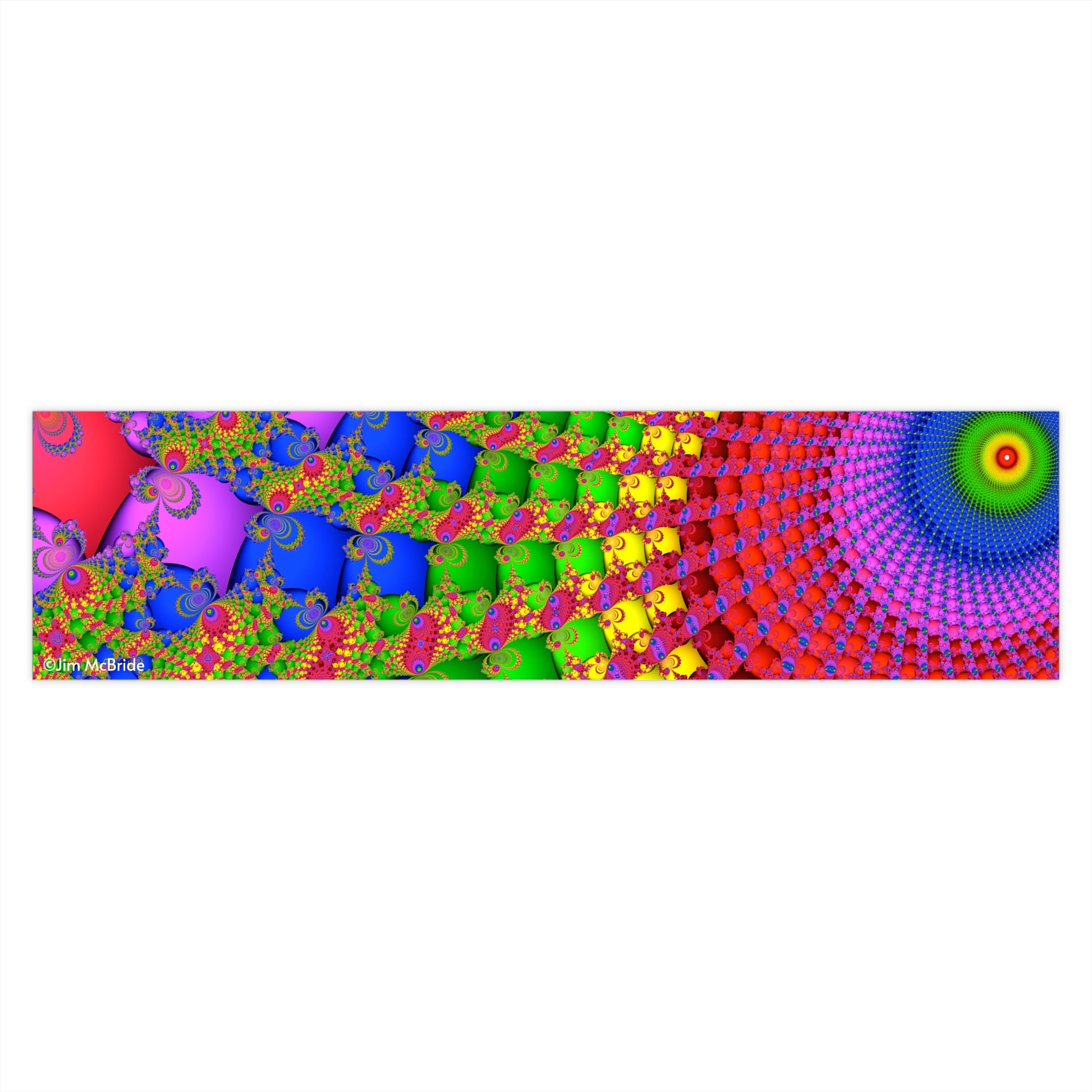 Trippy Fractal Bumper Sticker: Psychedelic Fibonacci Spiral Art