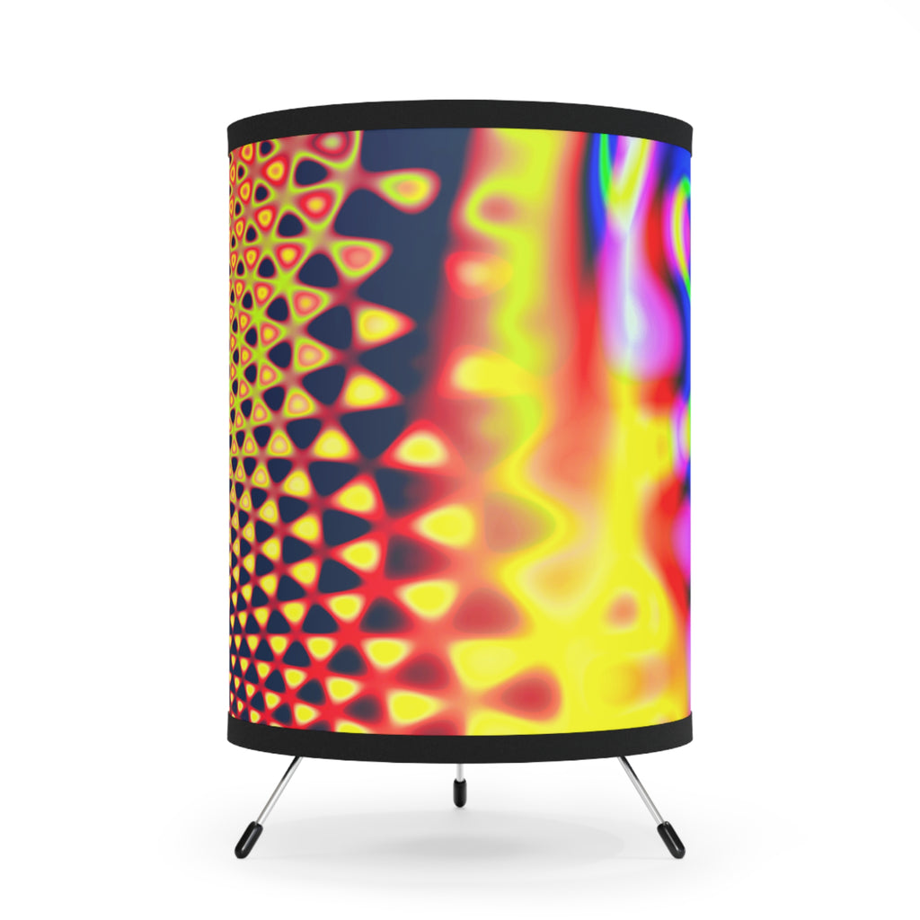 Psychedelic Fractal Lampshade: Vibrant Mandala Print, Meditation Lamp