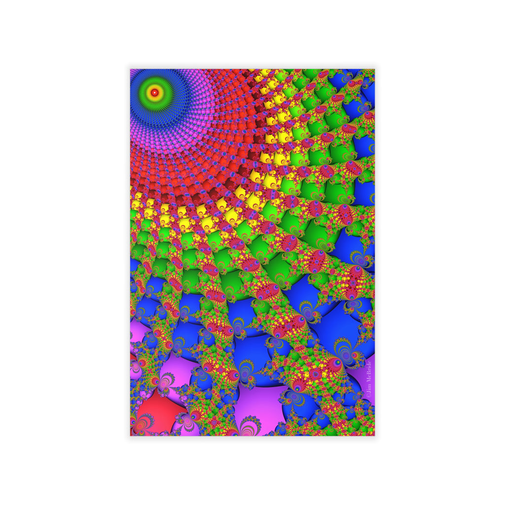 Fractal Wall Decal, Trippy Mandelbrot colorful wall decal, removable large wall sticker, psychedelic high art, consciousness, mushrooms, dmt