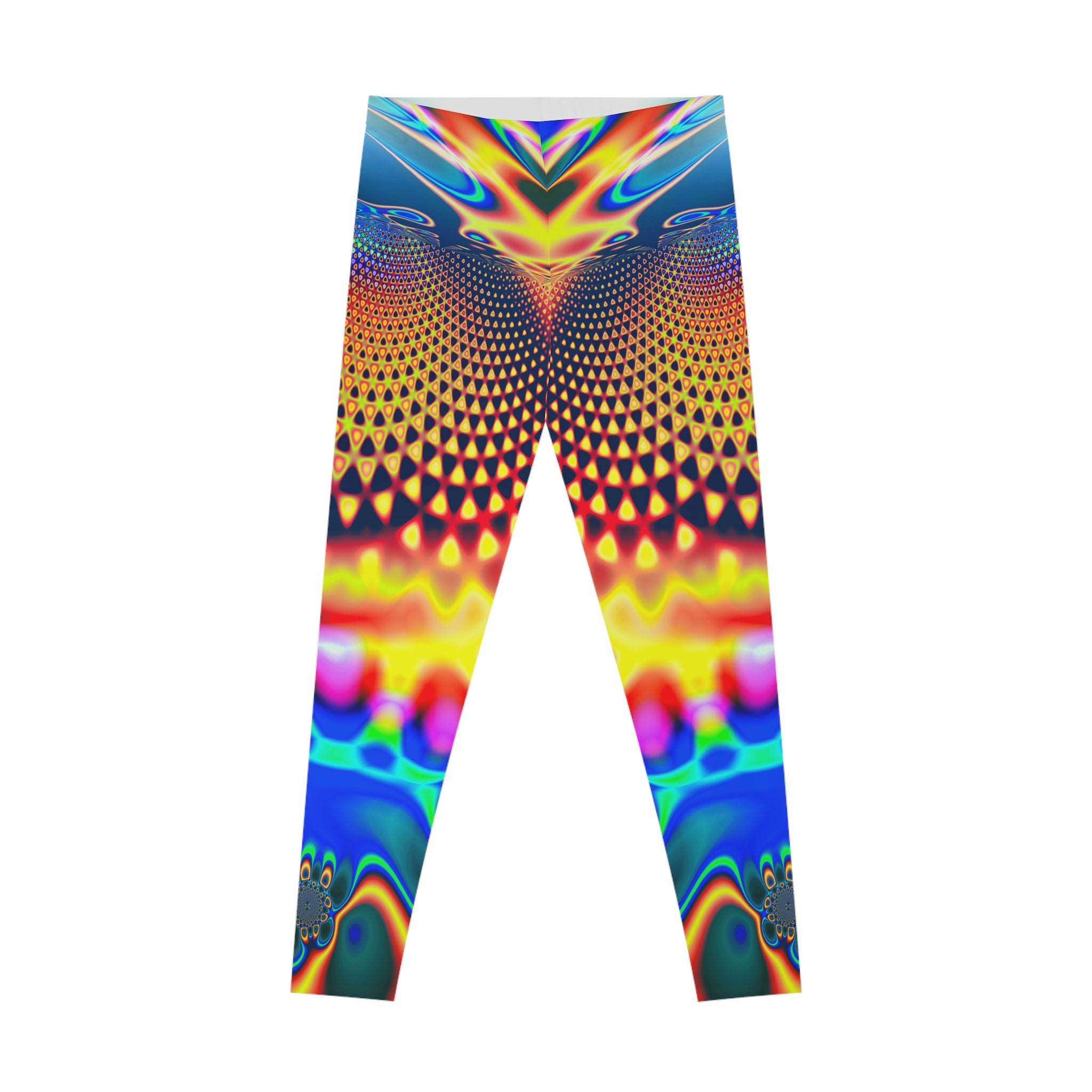 Fractal Art Leggings: Colorful Stretchy Comfy Pants