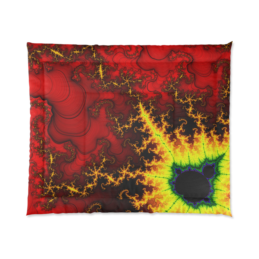 Sun Fractal Comforter: Psychedelic Boho Bedding