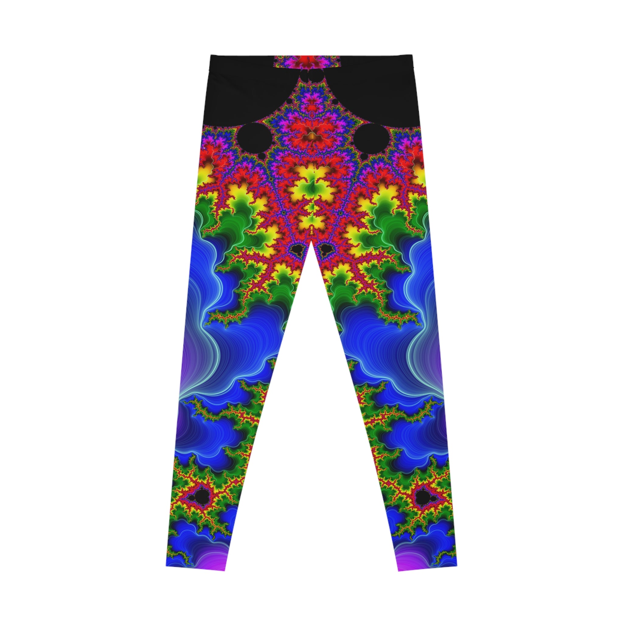 Fractal Art Leggings: Colorful Stretchy Comfy Pants
