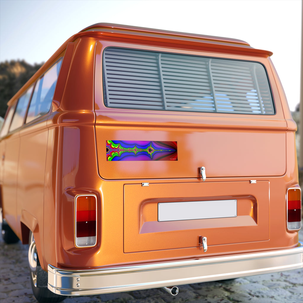 Fractal Bumper Sticker: Trippy Abstract Art, Waterproof Vinyl