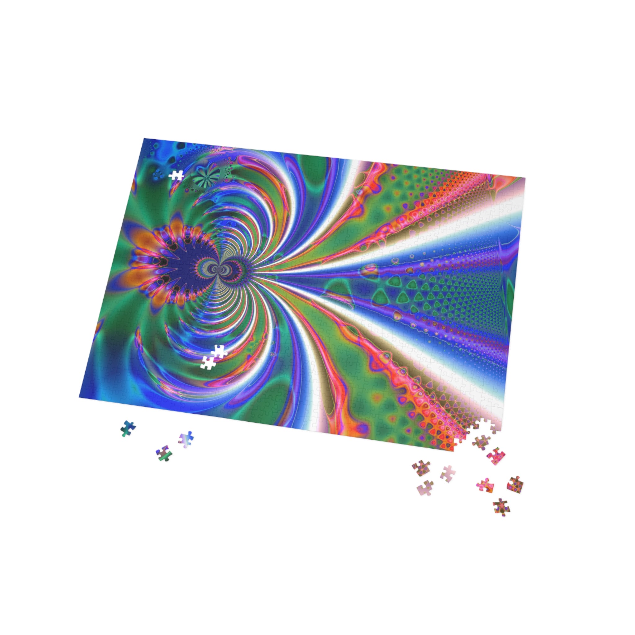 Psychedelic Fractal Jigsaw Puzzle: Vibrant Colors, Fun Challenge (1000-Piece)