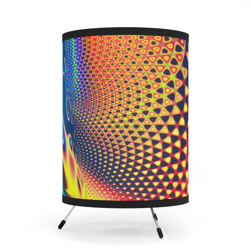 Psychedelic Fractal Lampshade: Vibrant Mandala Print, Meditation Lamp