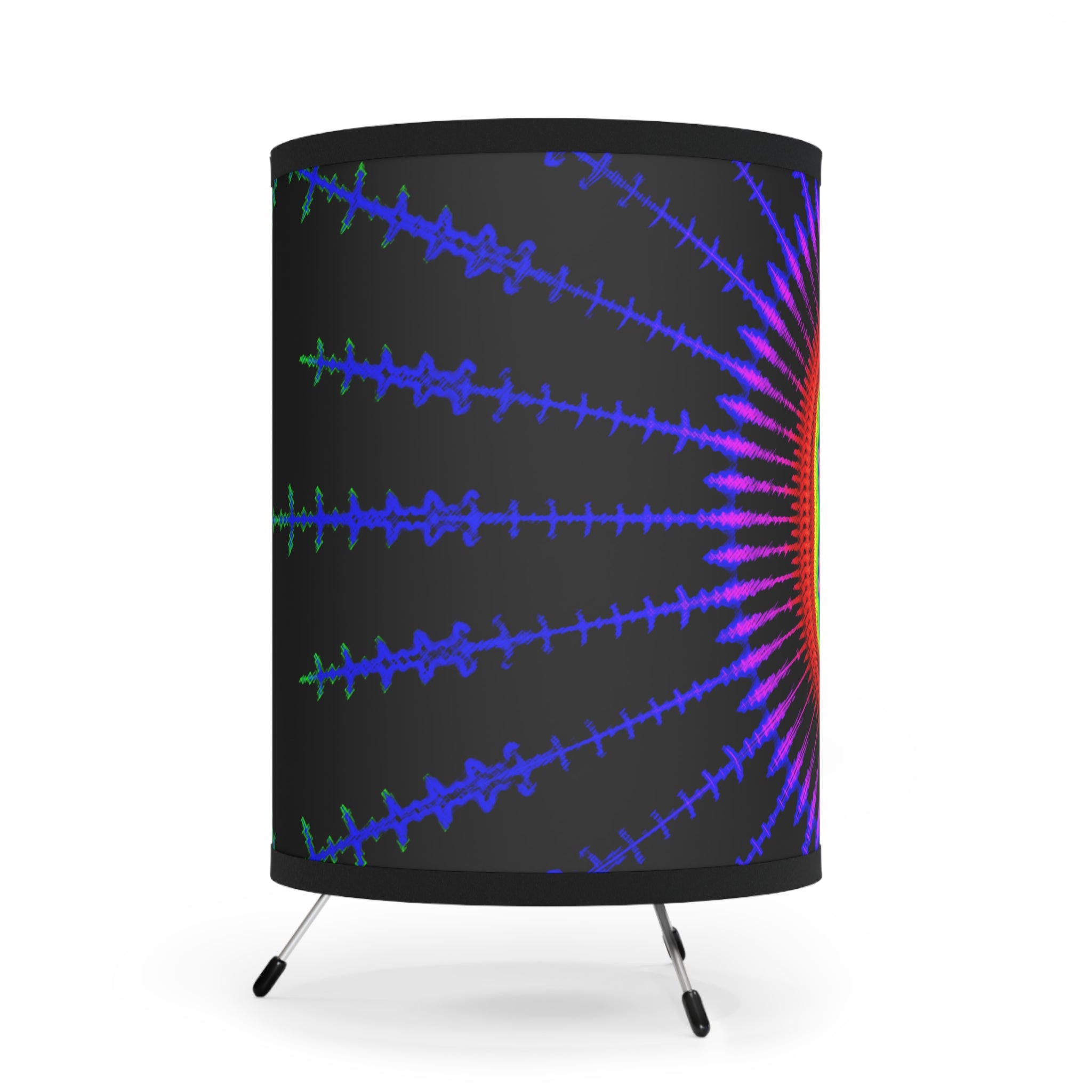 Psychedelic Fractal Lampshade: Vibrant Mandala Print, Meditation Lamp