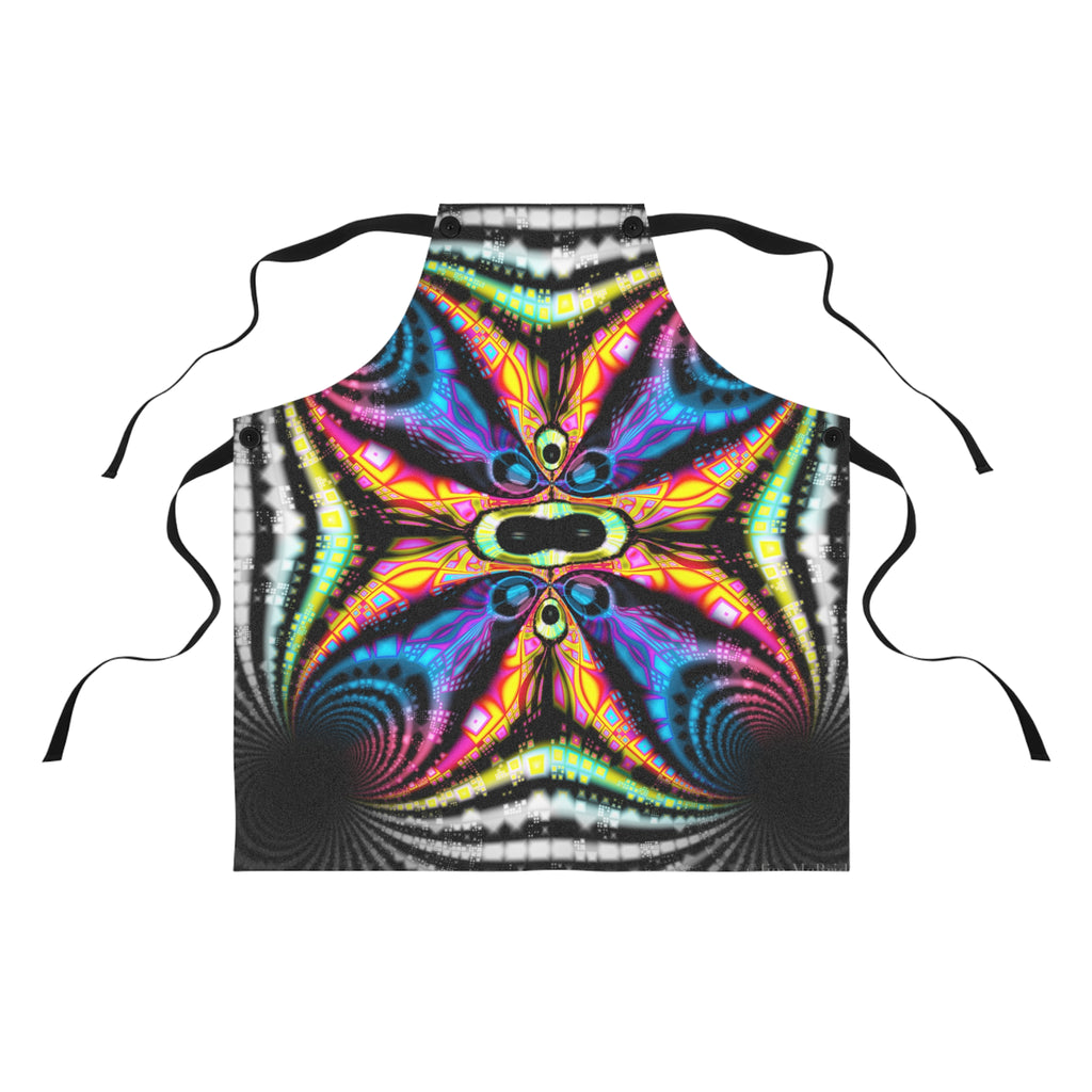 Fractal Art Apron: Colorful Psychedelic Kitchen Decor