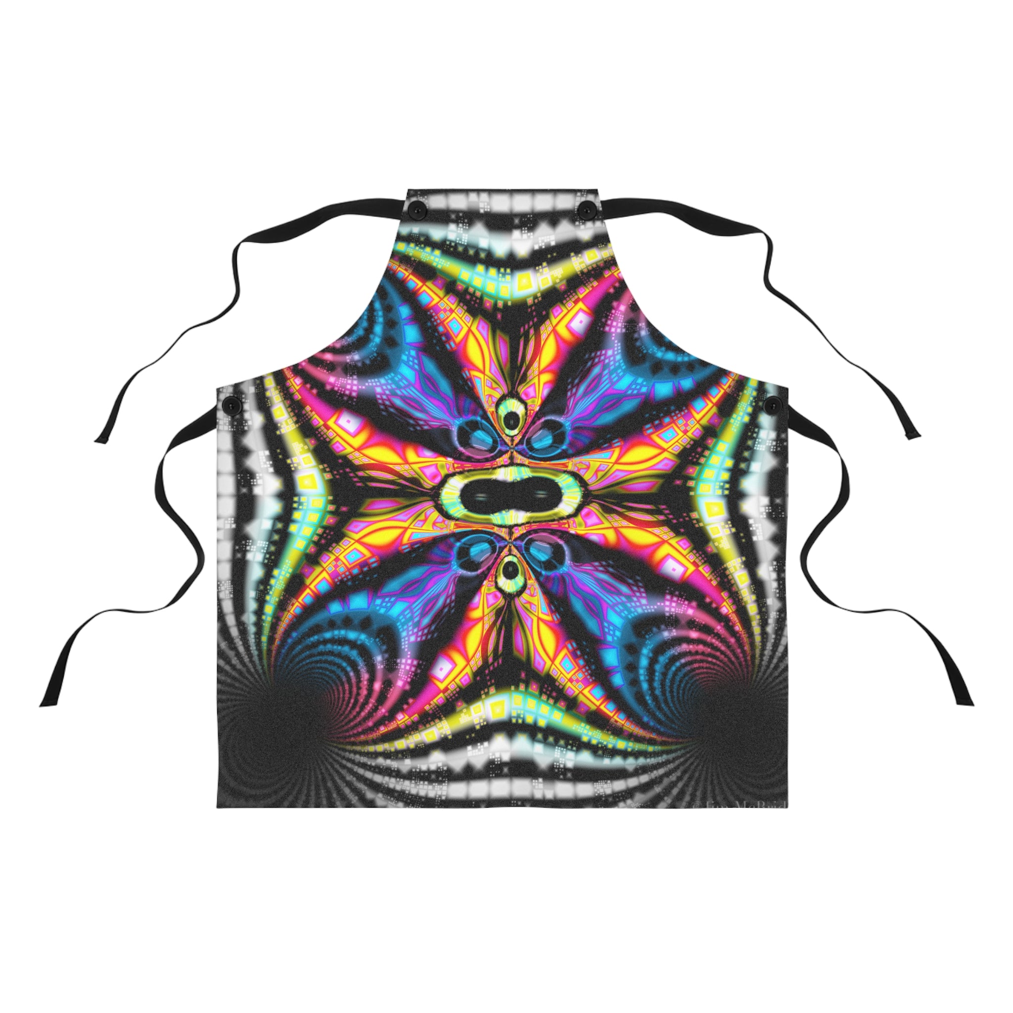 Fractal Art Apron: Colorful Psychedelic Kitchen Decor