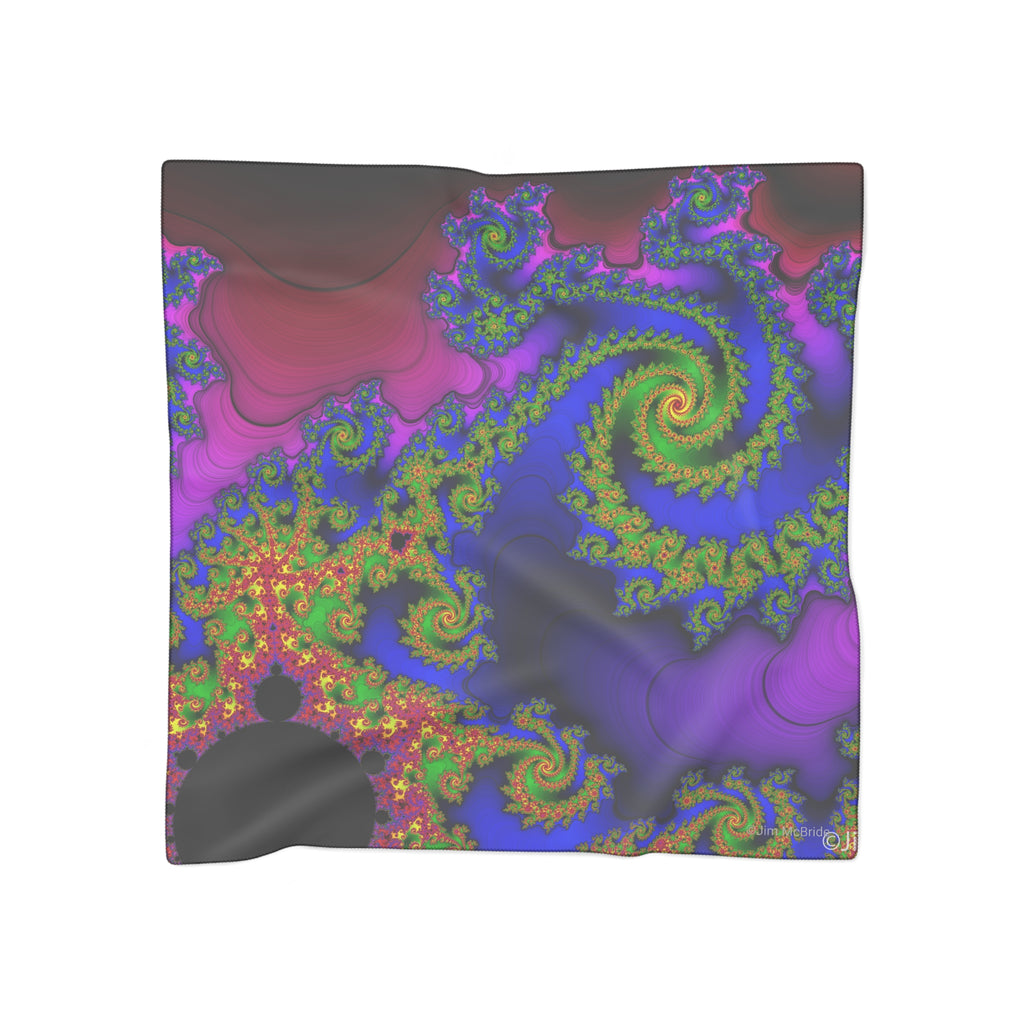 Trippy Mandelbrot Scarf: Abstract Fractal Poly Chiffon
