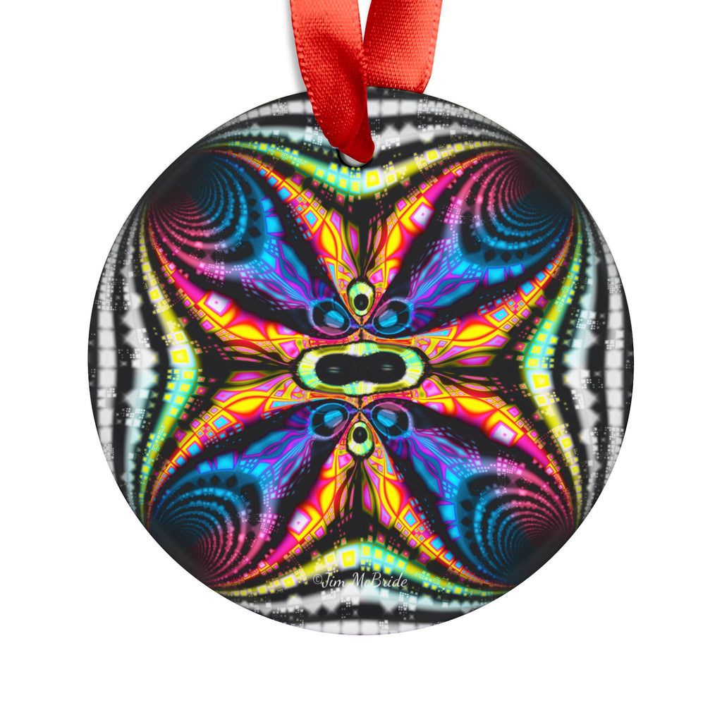 Fractal Acrylic Christmas Ornament: Psychedelic Mandelbrot Tree Decor