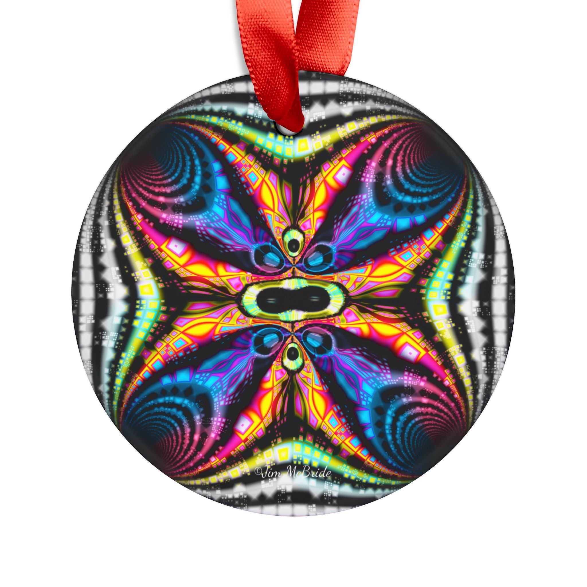 Fractal Acrylic Christmas Ornament: Psychedelic Mandelbrot Tree Decor