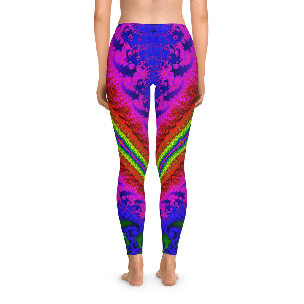 Fractal Art Leggings: Colorful Stretchy Comfy Pants