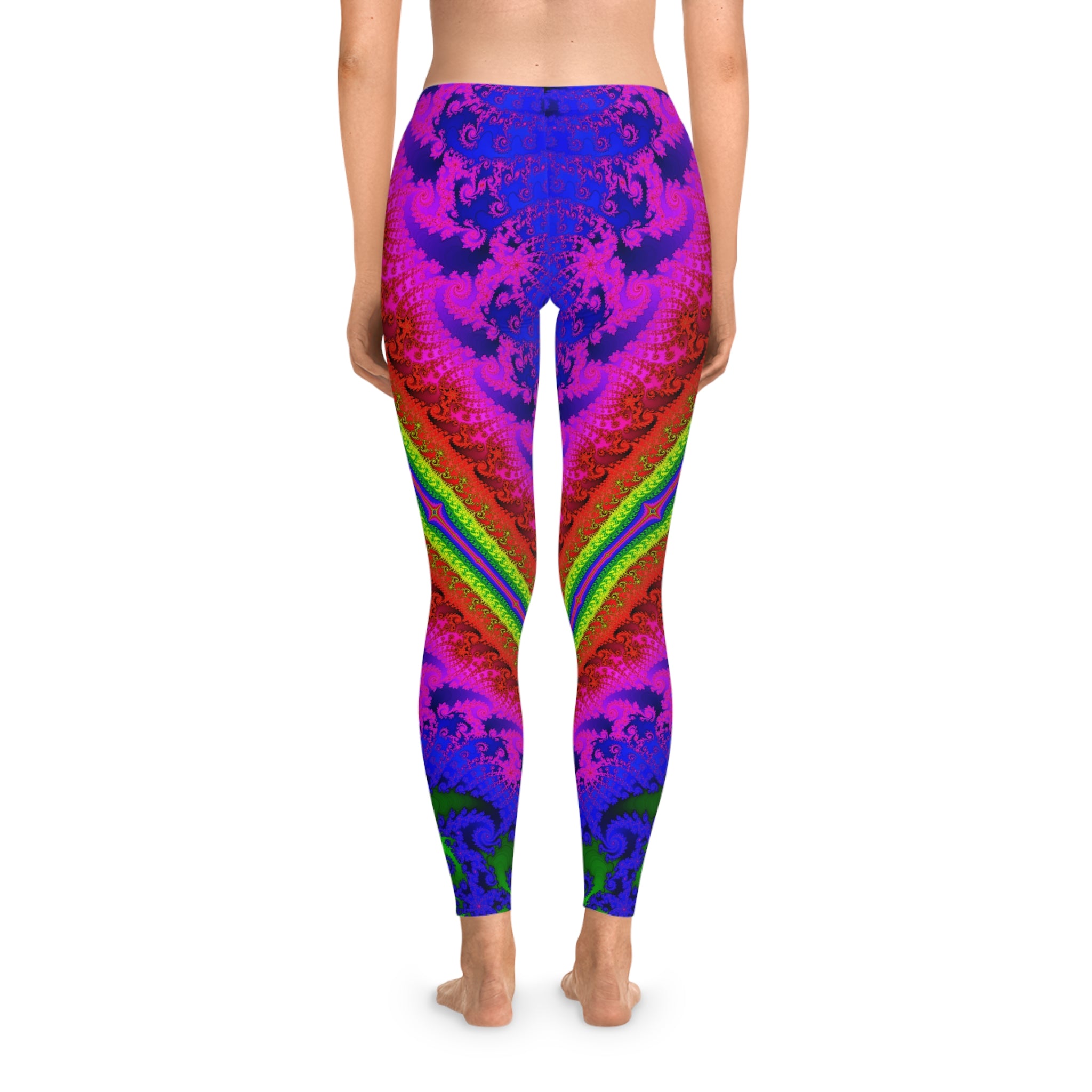 Fractal Art Leggings: Colorful Stretchy Comfy Pants
