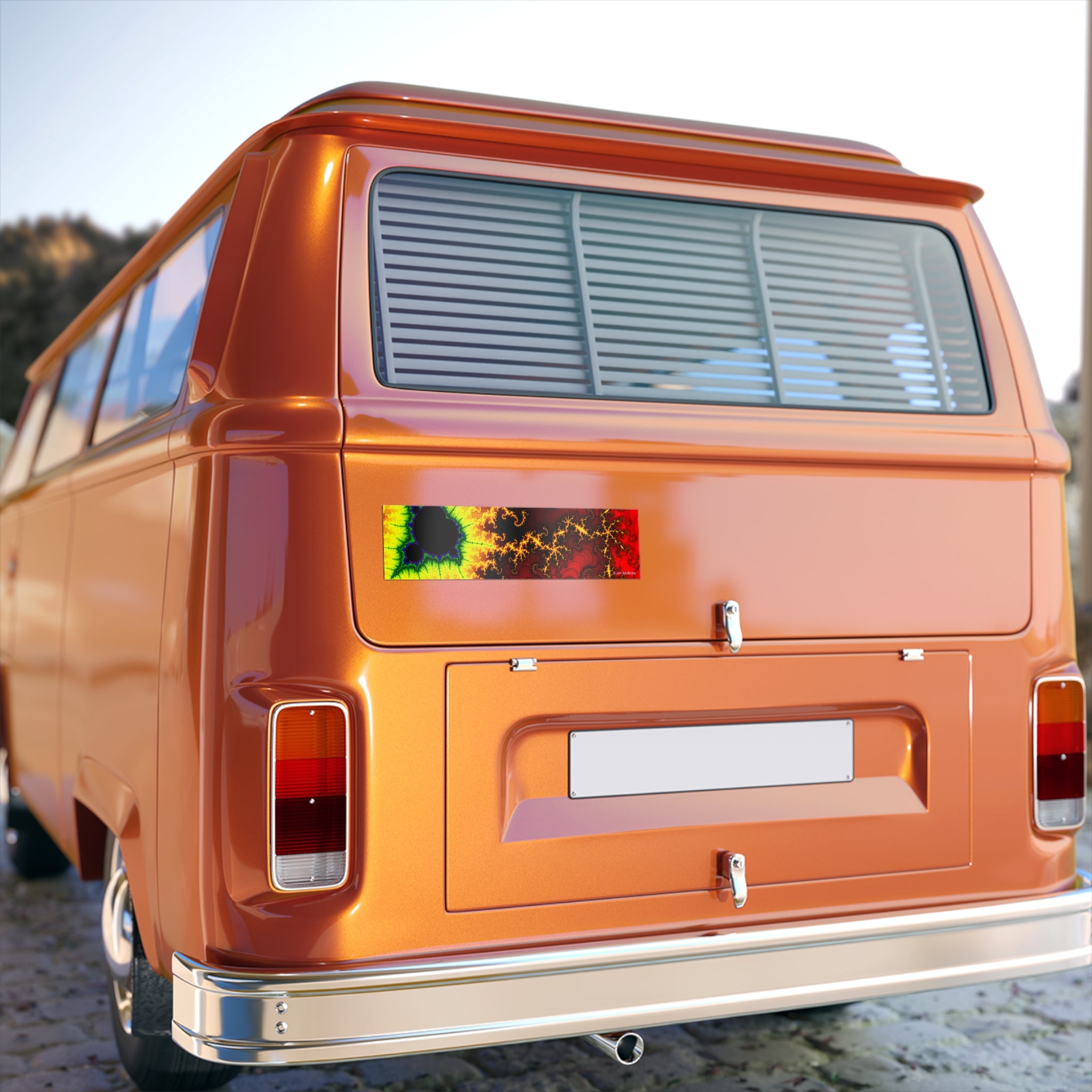 Fractal Bumper Sticker: Trippy Abstract Art, Waterproof Vinyl