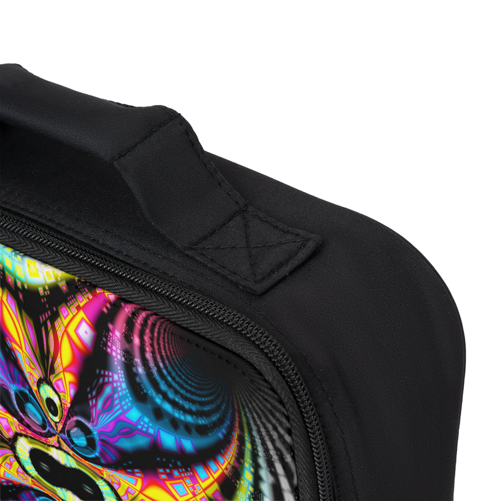 Psychedelic Fractal Lunch Bag: Insulated Trippy Mandala Tote