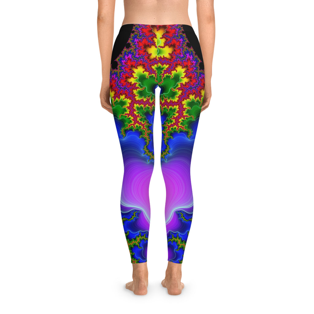 Fractal Art Leggings: Colorful Stretchy Comfy Pants