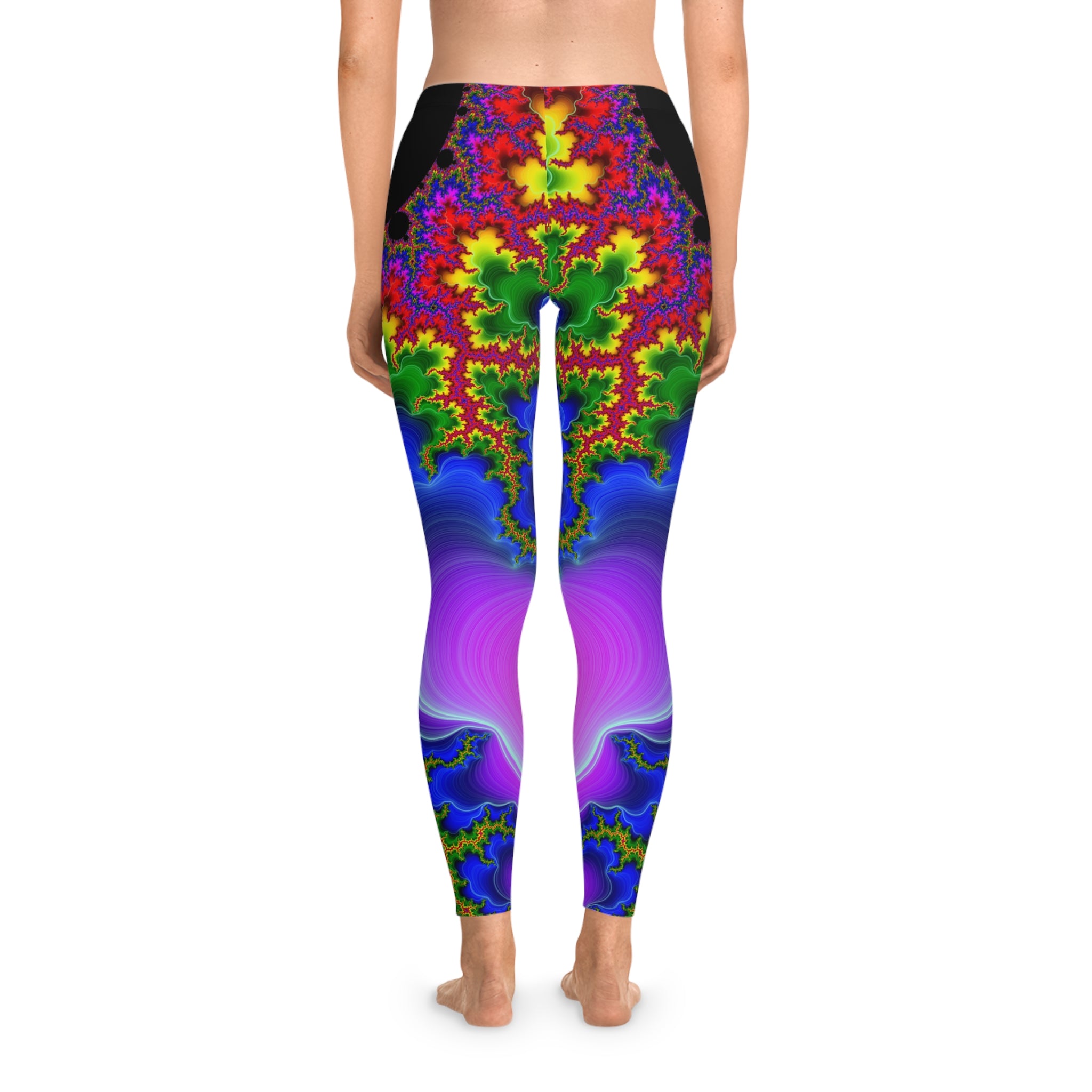 Fractal Art Leggings: Colorful Stretchy Comfy Pants