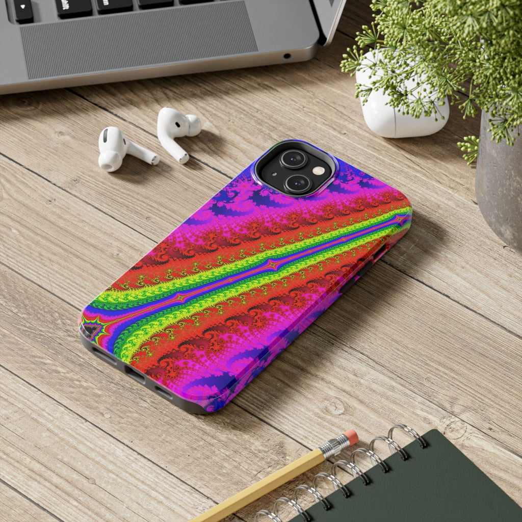 Psychedelic Fractal Tough Phone Case: Colorful Trippy Art
