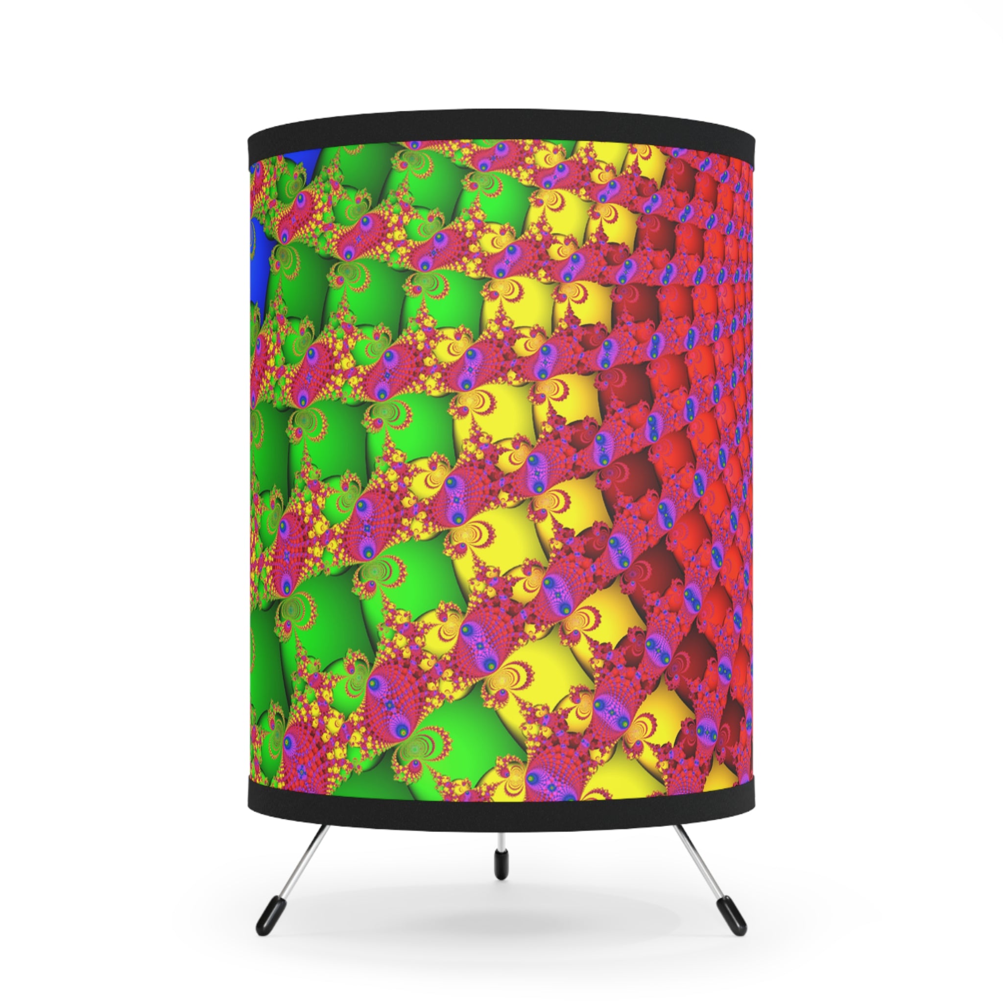 Psychedelic Fractal Lampshade: Vibrant Mandala Print, Meditation Lamp