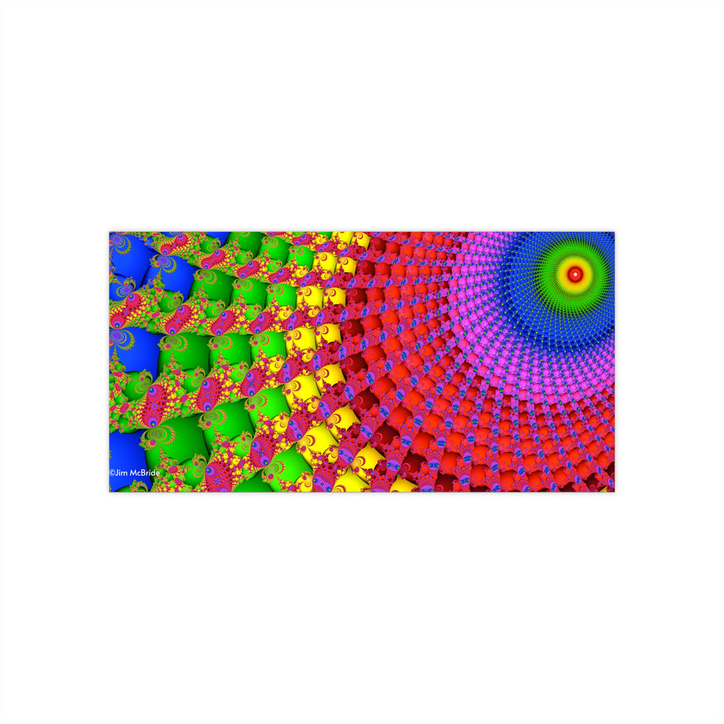 Trippy Fractal Bumper Sticker: Psychedelic Fibonacci Spiral Art