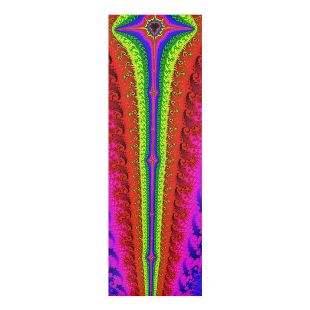 Sacred Geometry Foam Yoga Pad: Fractal Mandala, Vibrant Cosmic Design