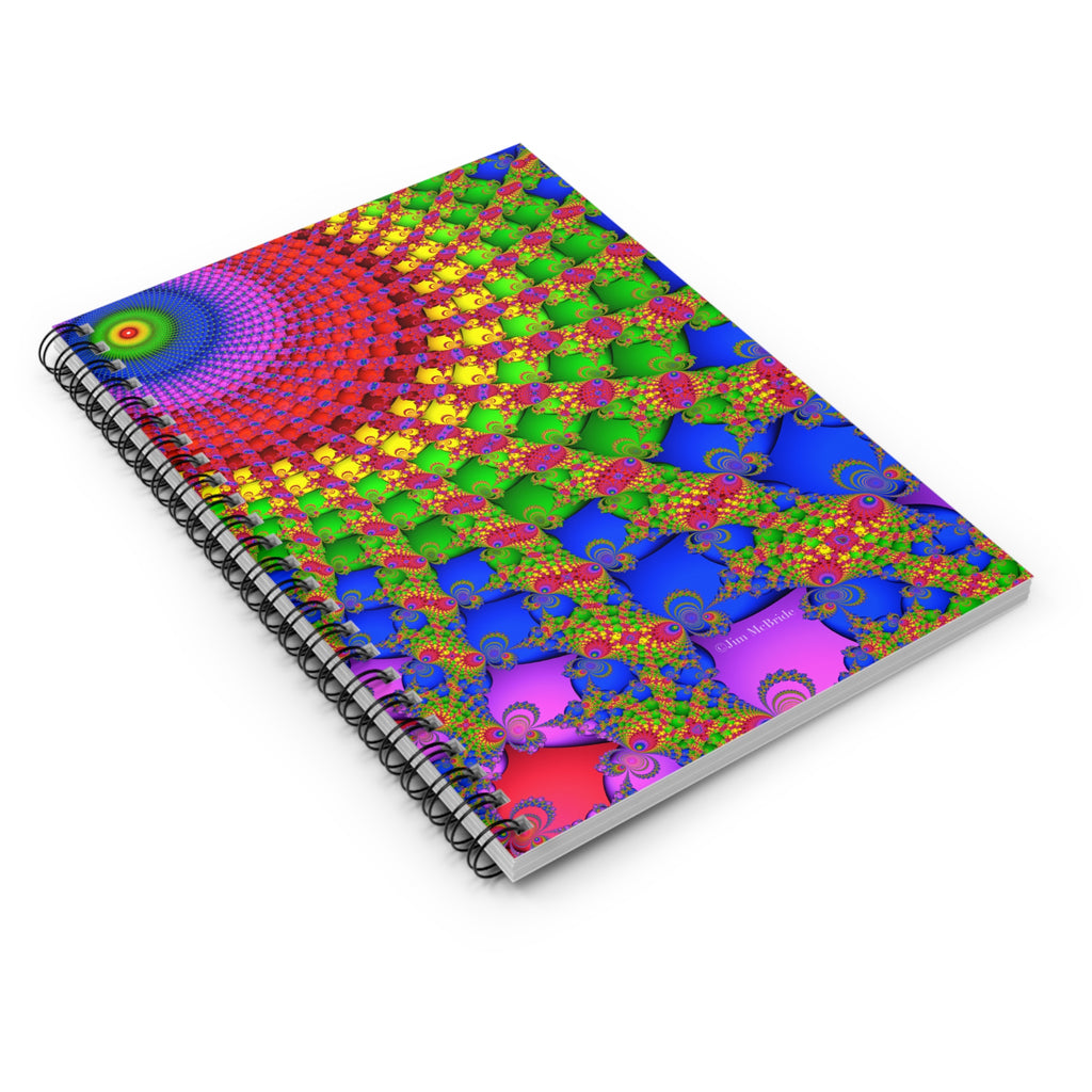 Trippy Fractal Sun Spiral Notebook: Psychedelic Rainbow Art