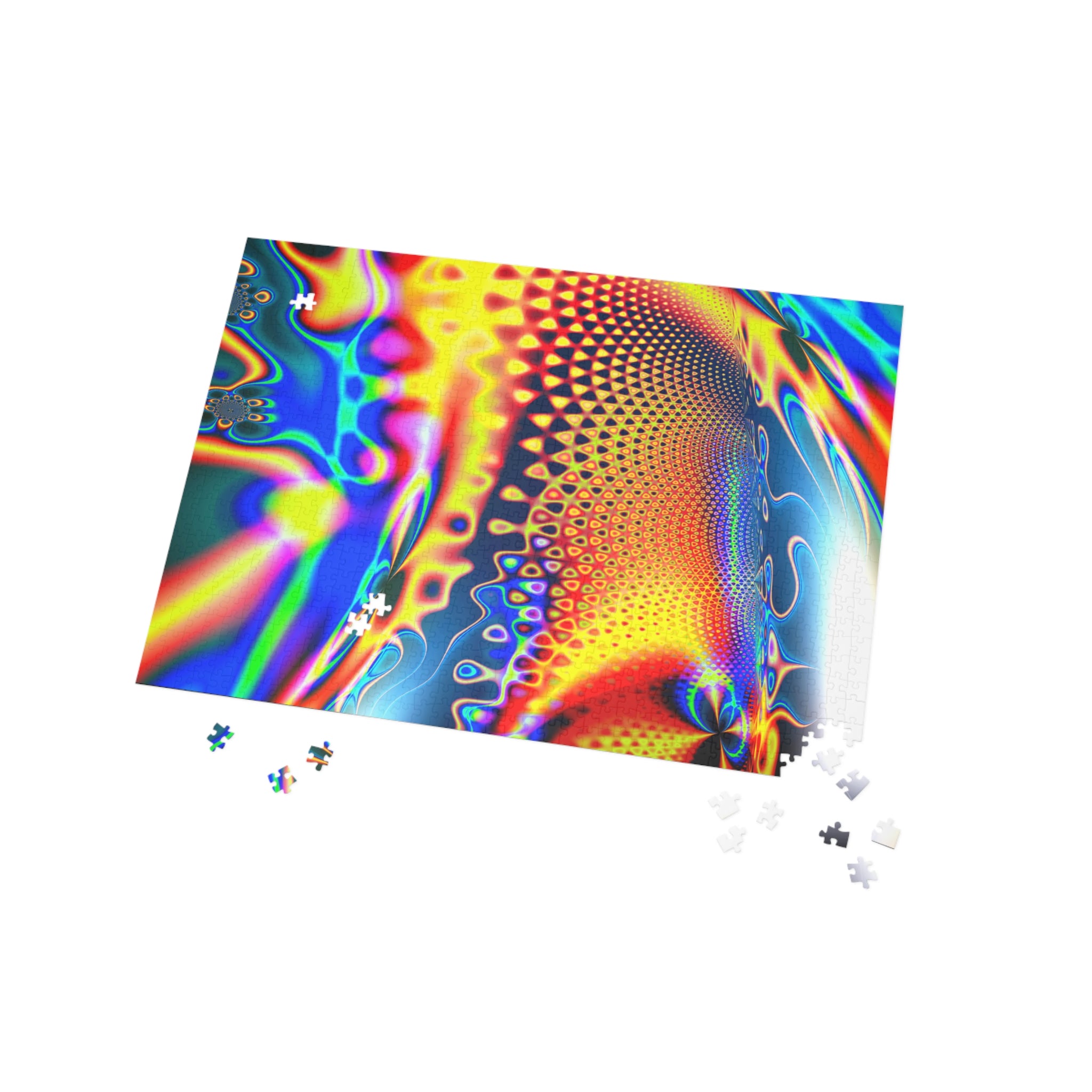 Psychedelic Fractal Jigsaw Puzzle: Vibrant Colors, Fun Challenge (1000-Piece)