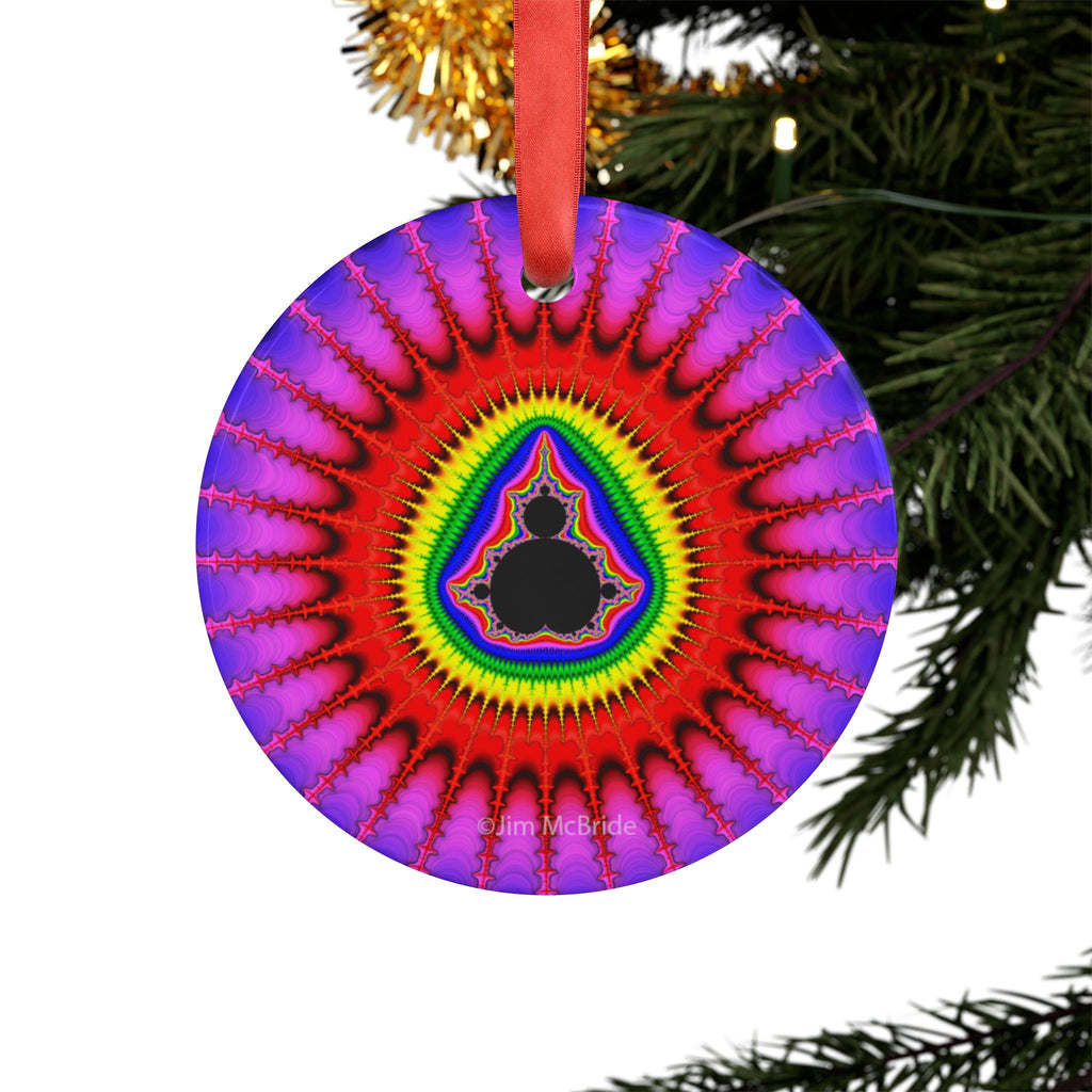 Fractal Acrylic Christmas Ornament: Psychedelic Mandelbrot Tree Decor