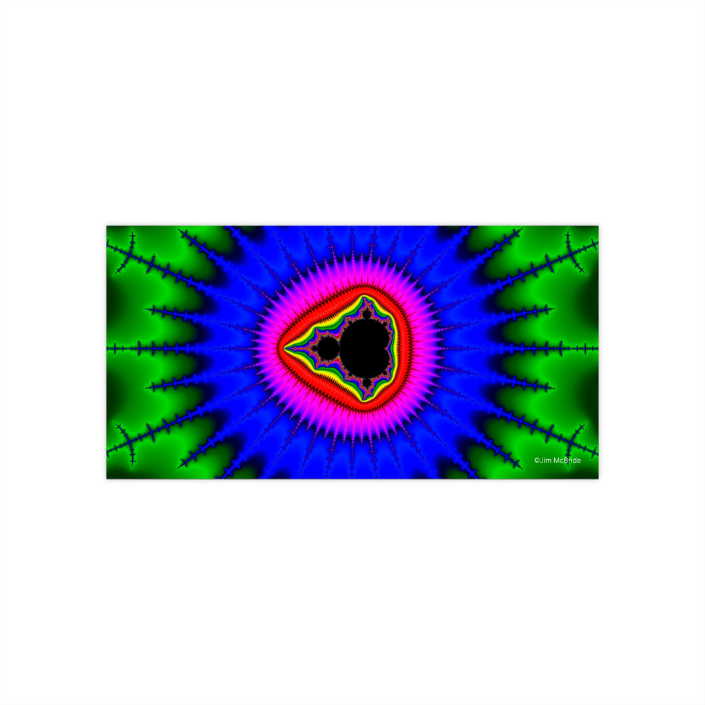 Fractal Bumper Sticker: Trippy Abstract Art, Waterproof Vinyl