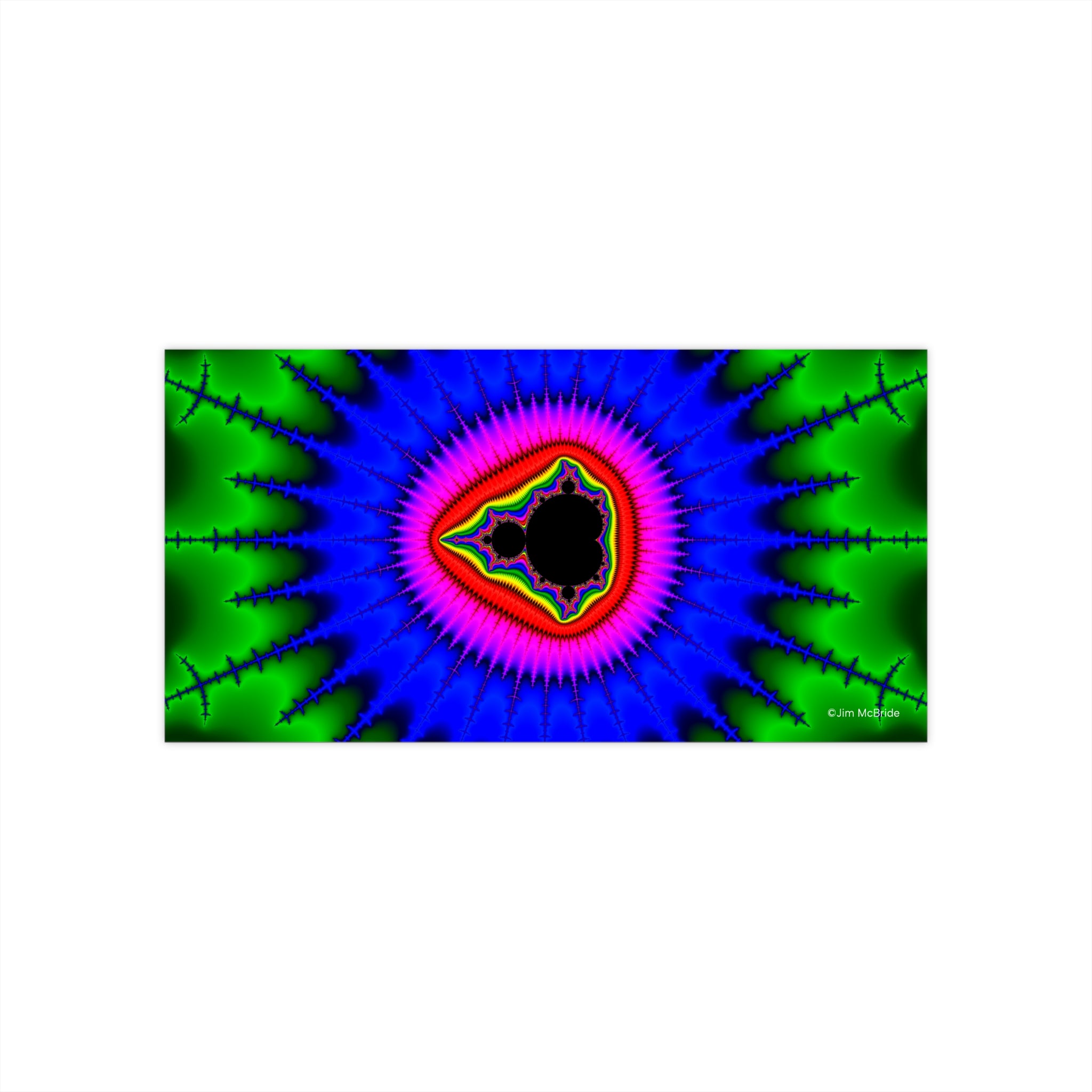 Fractal Bumper Sticker: Trippy Abstract Art, Waterproof Vinyl