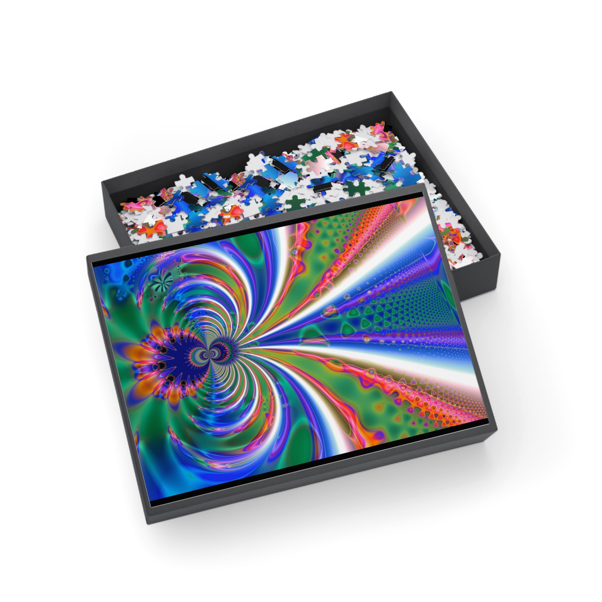 Psychedelic Fractal Jigsaw Puzzle: Vibrant Colors, Fun Challenge (1000-Piece)