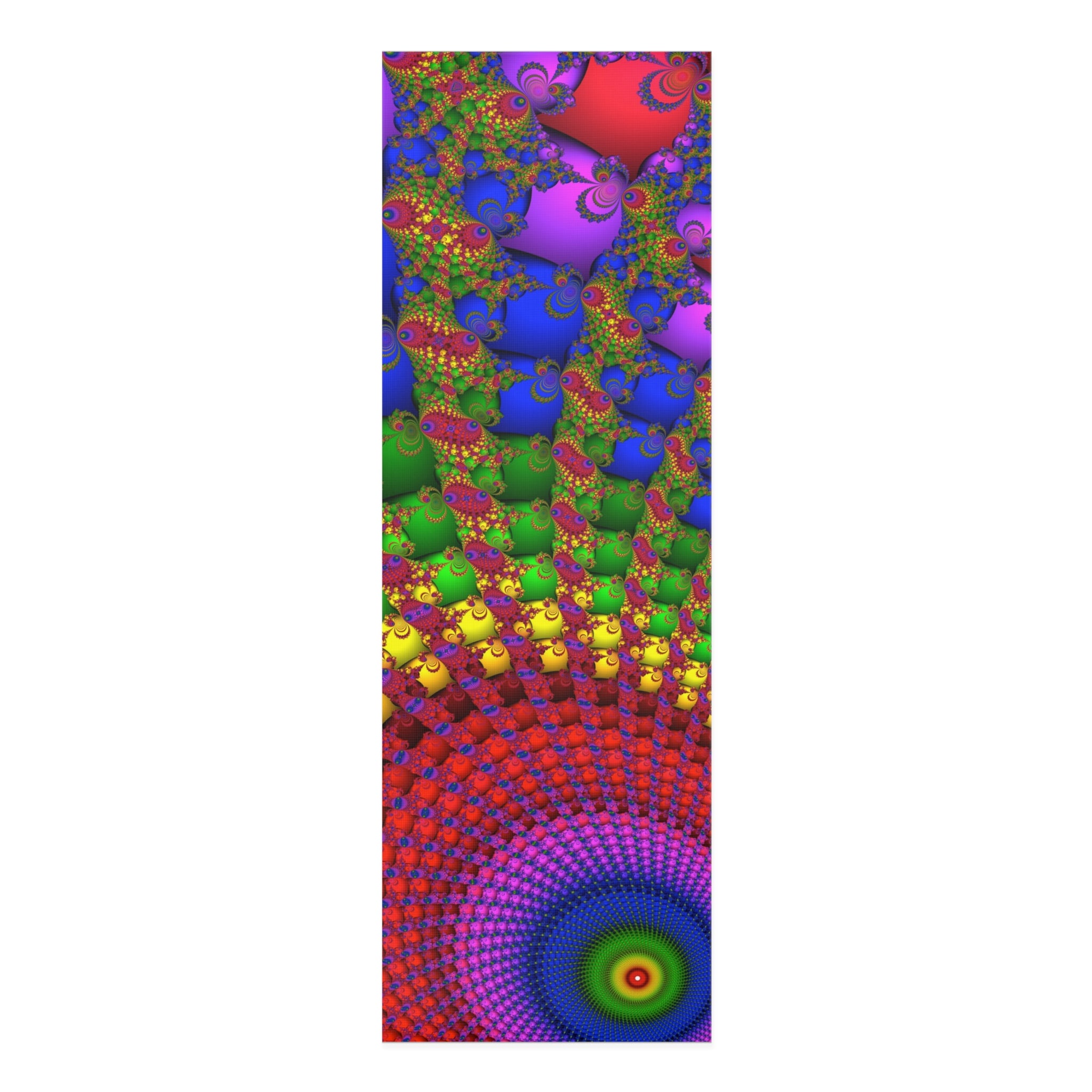 Sacred Geometry Foam Yoga Pad: Fractal Mandala, Vibrant Cosmic Design