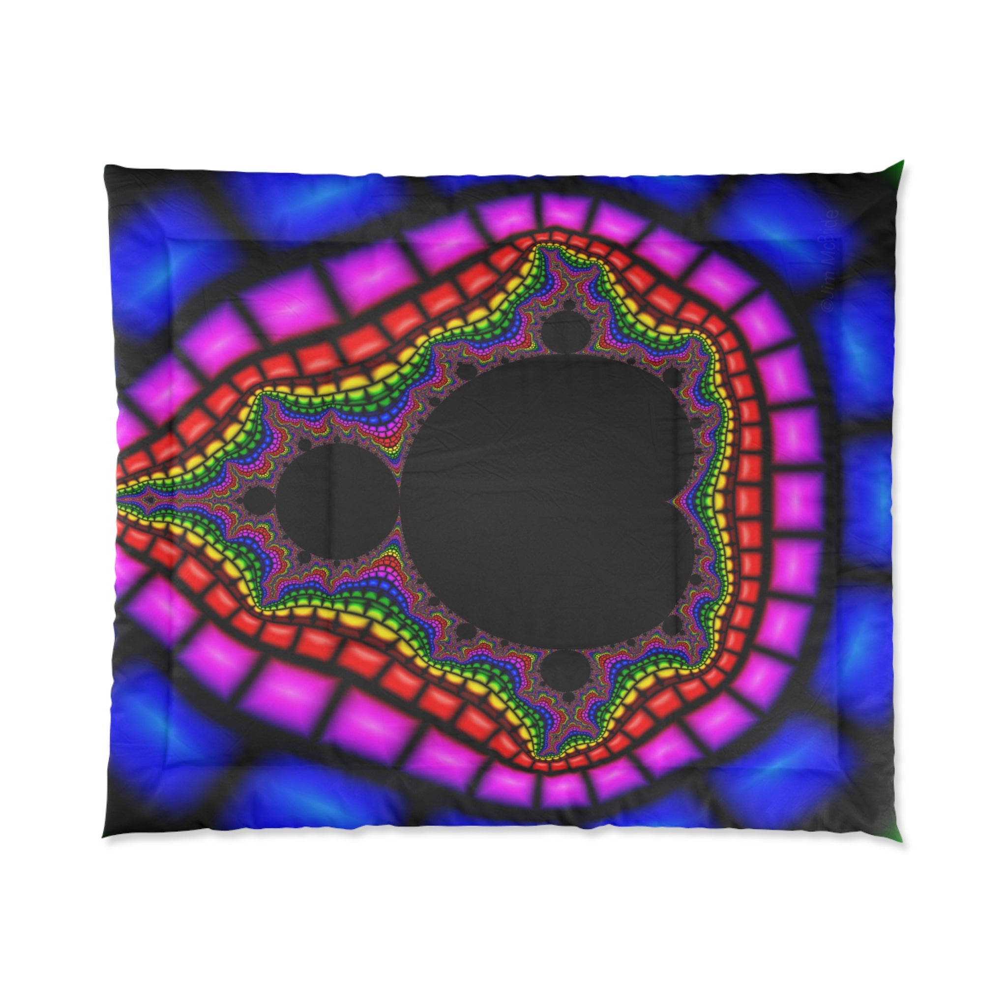 Mandelbrot Fractal Comforter: Psychedelic Boho Bedding