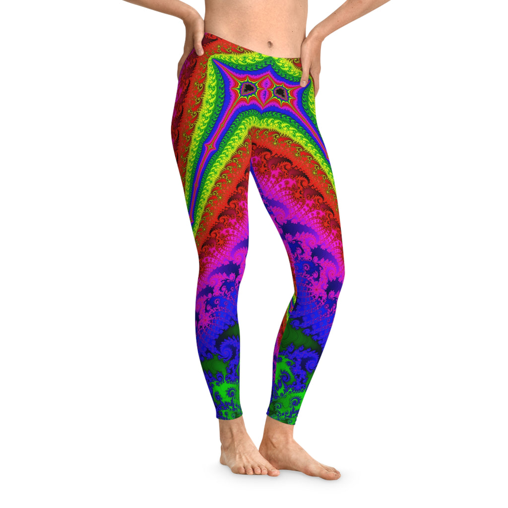 Fractal Art Leggings: Colorful Stretchy Comfy Pants