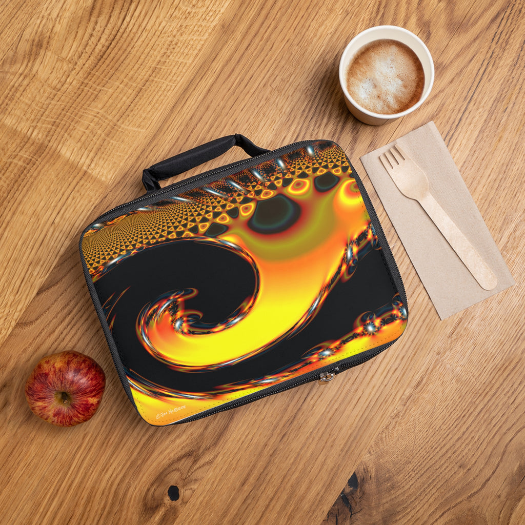 Psychedelic Fractal Lunch Bag: Insulated Trippy Mandala Tote