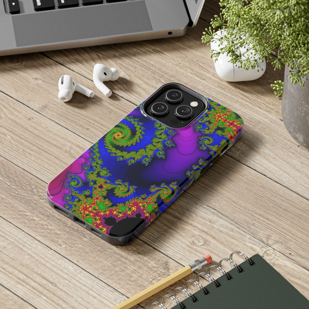Psychedelic Fractal Tough Phone Case: Colorful Trippy Art