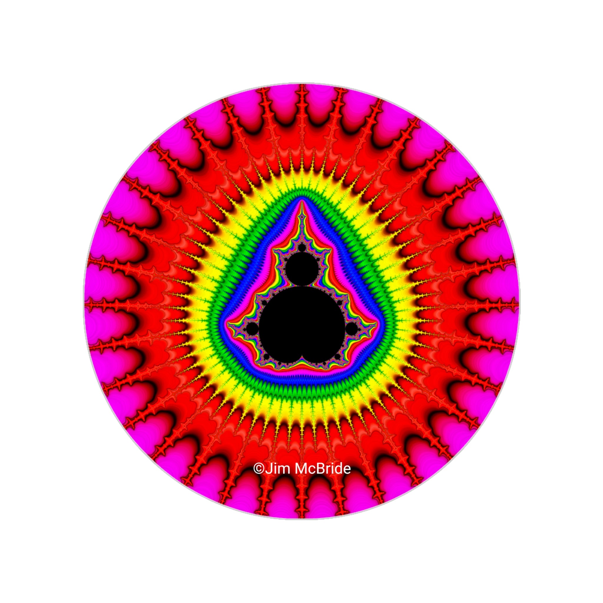 Trippy Fractal Sticker: Transparent Boho Window Vinyl Decal