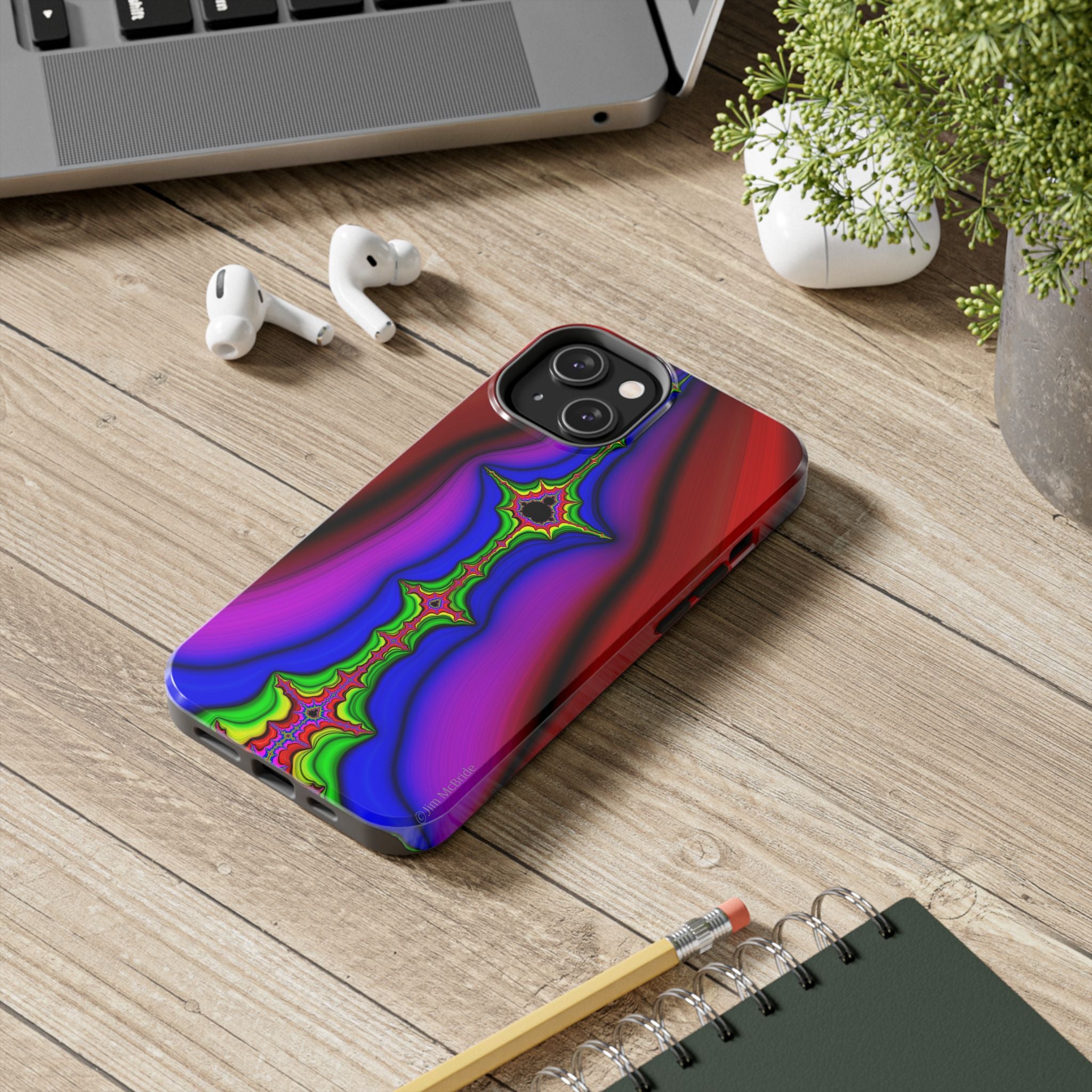 Psychedelic Fractal Tough Phone Case: Colorful Trippy Art