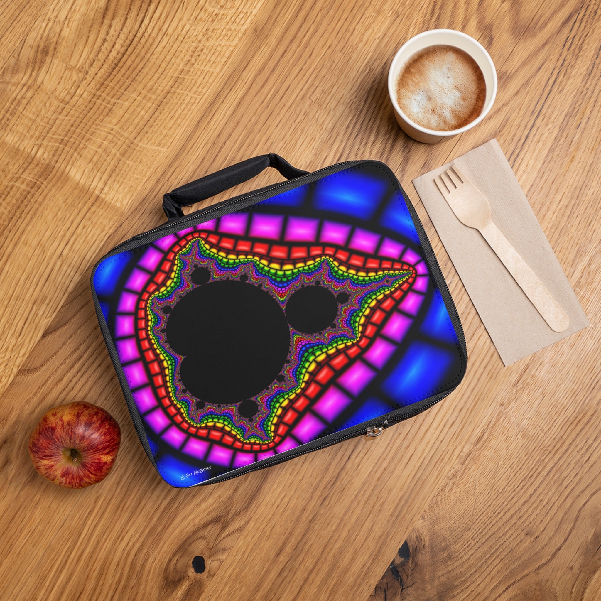 Psychedelic Fractal Lunch Bag: Insulated Trippy Mandala Tote