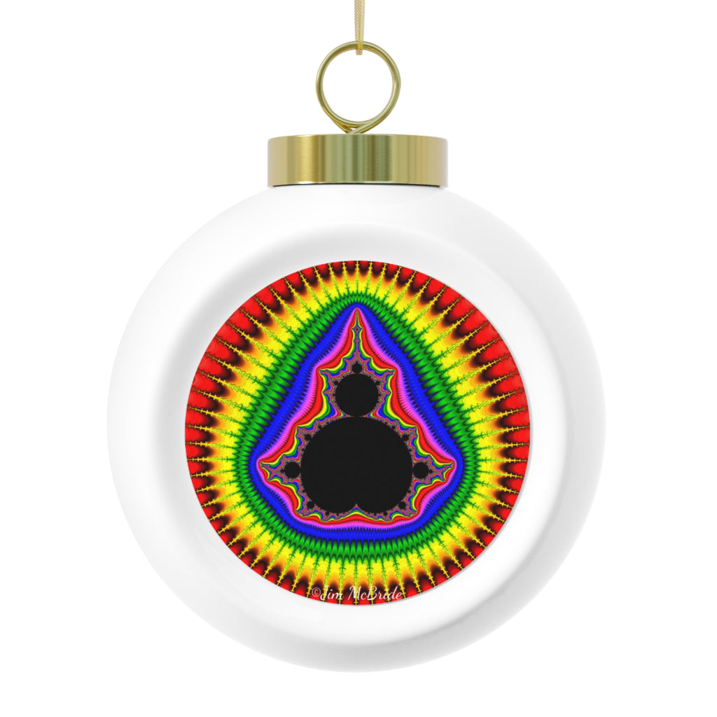 Fractal Christmas Ball Ornament: Psychedelic Holiday Tree Decoration