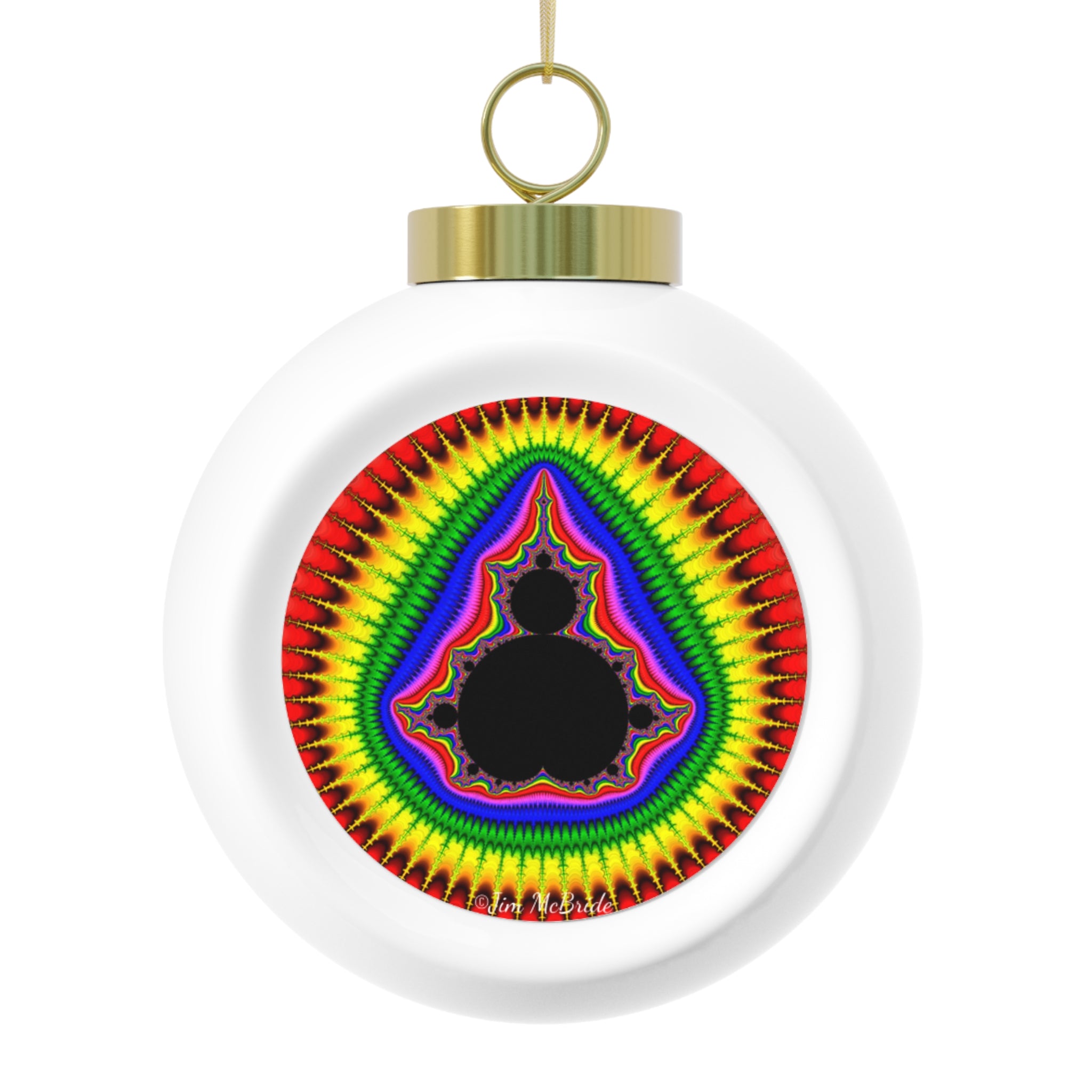 Fractal Christmas Ball Ornament: Psychedelic Holiday Tree Decoration